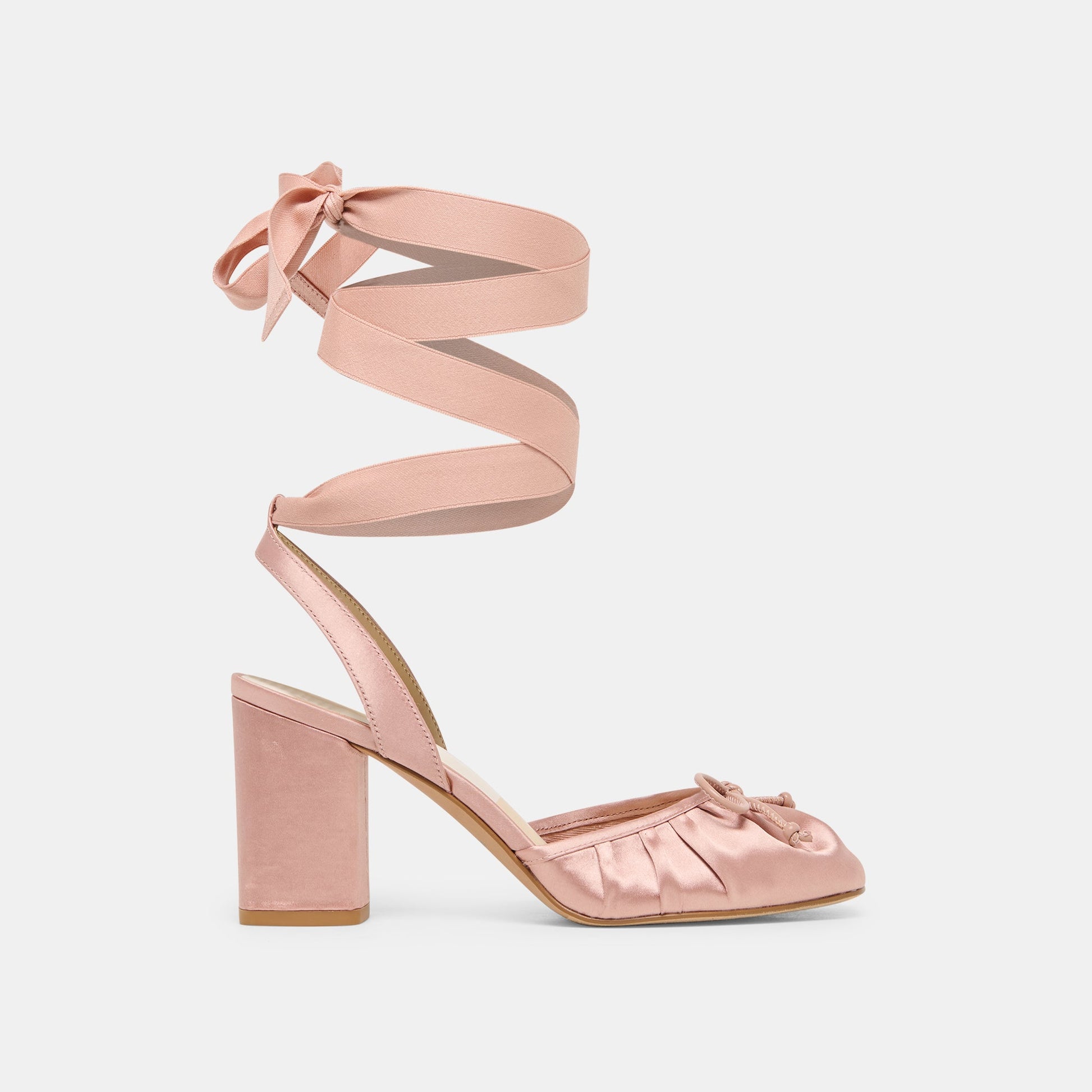 Tisha Lt Blush Satin Heels