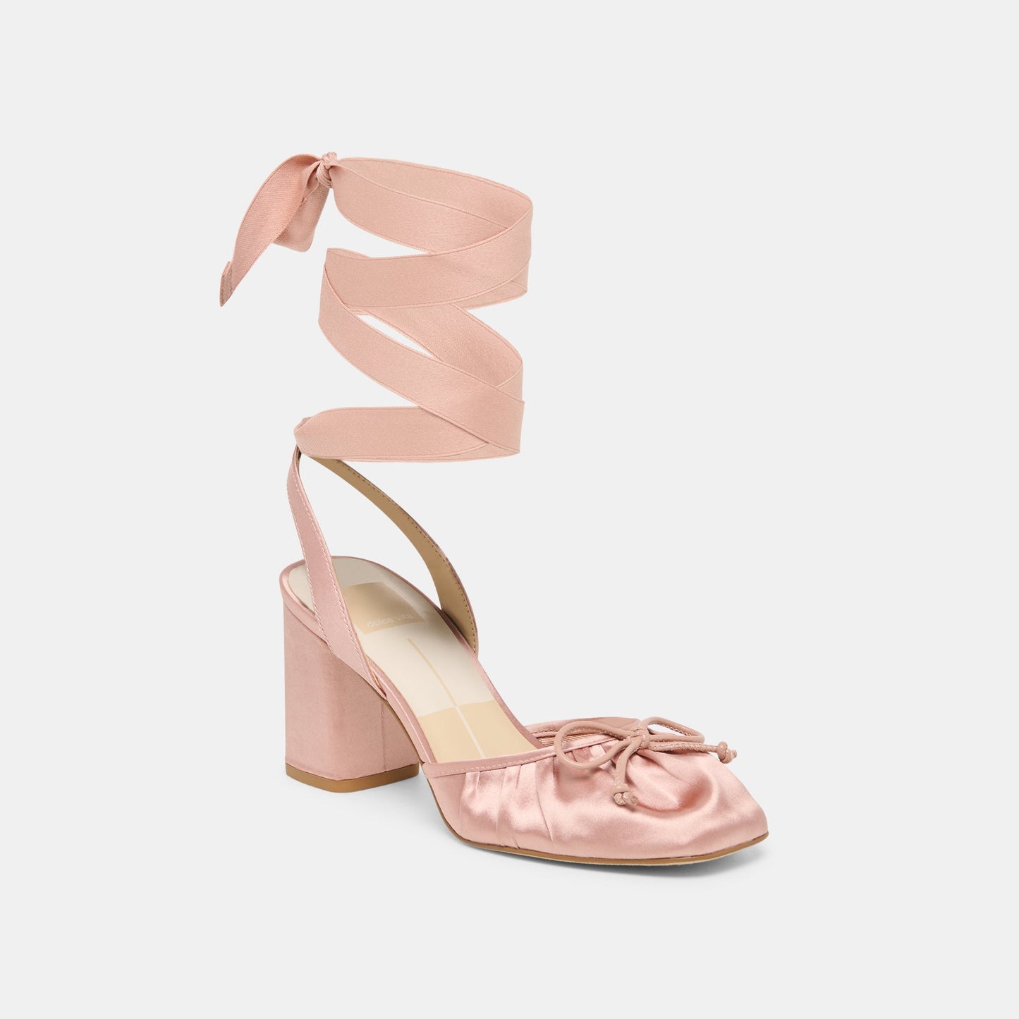 Tisha Lt Blush Satin Heels