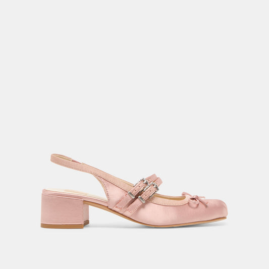 Loris Blush Satin Heels