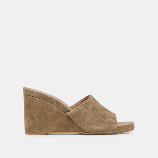 Holta Olive Suede Wedges