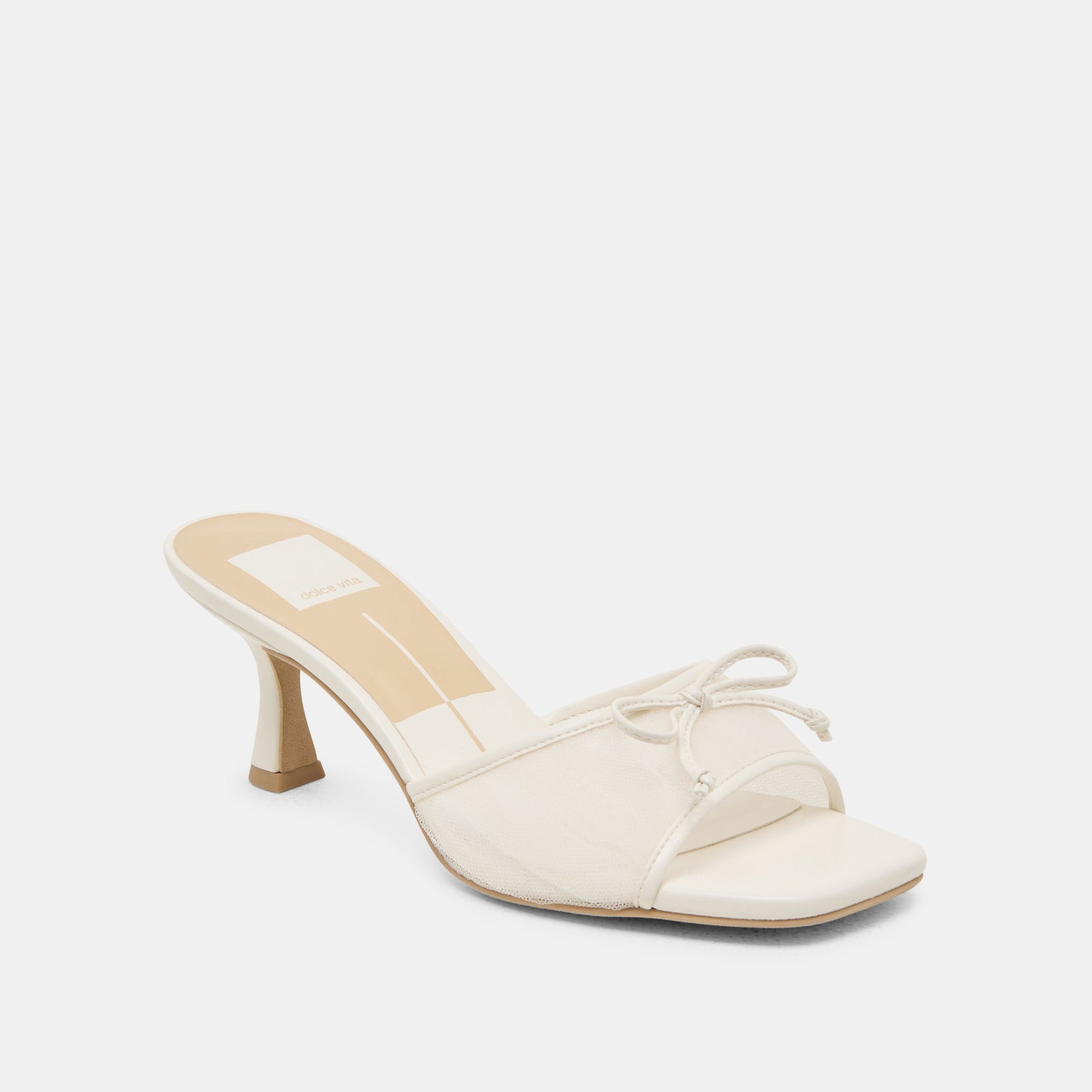 Galen White Tulle Heels