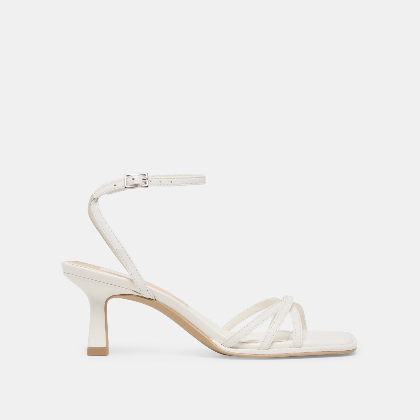Manji True White Leather Heels