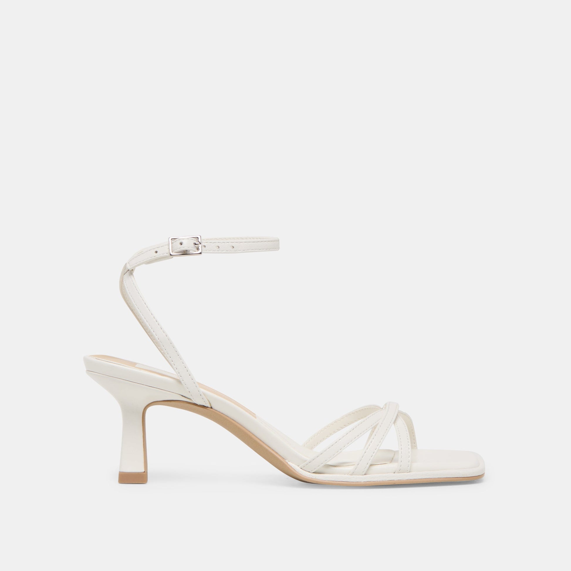 Manji True White Leather Heels