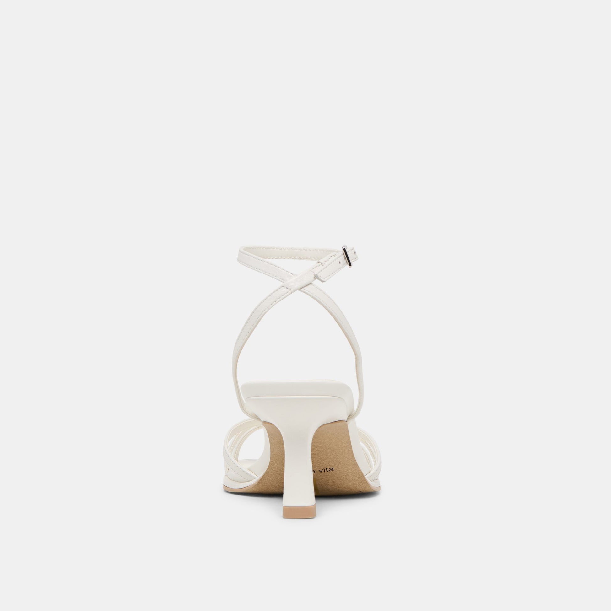 Manji True White Leather Heels