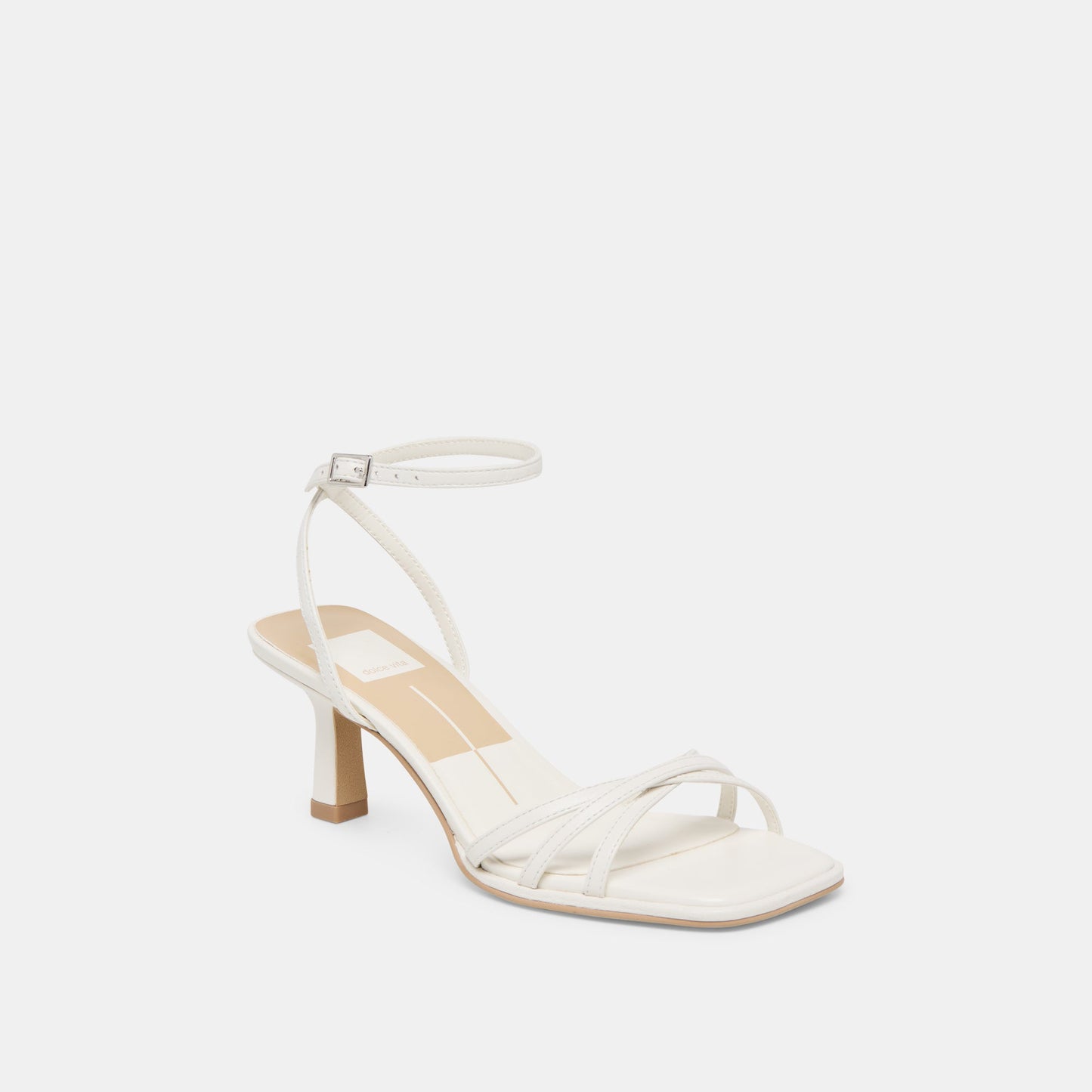 Manji True White Leather Heels