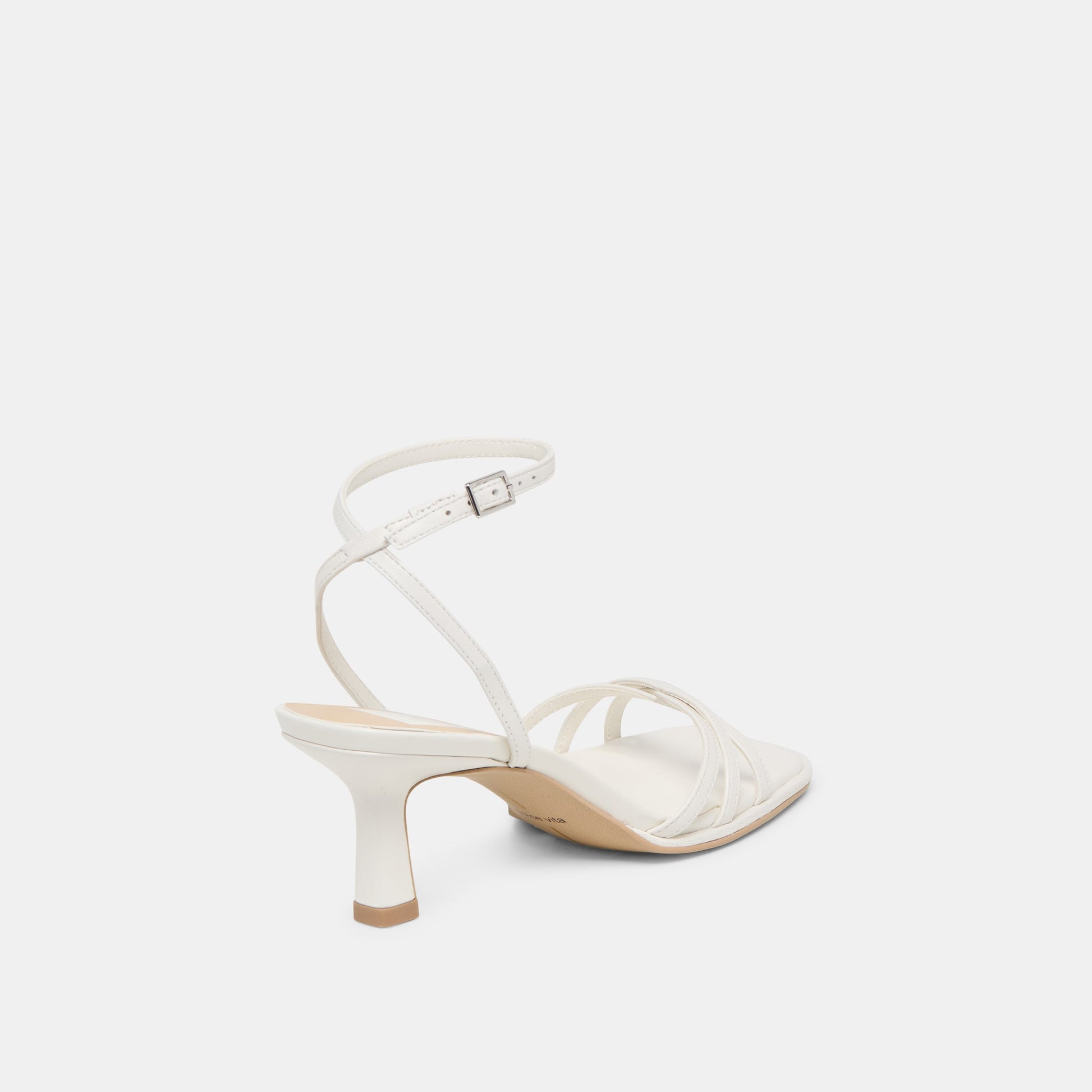 Manji True White Leather Heels