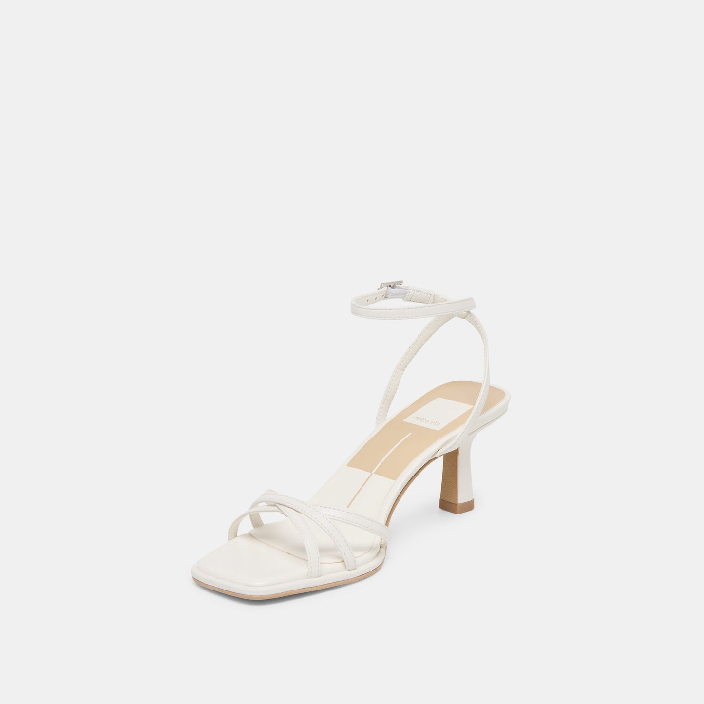 Manji True White Leather Heels