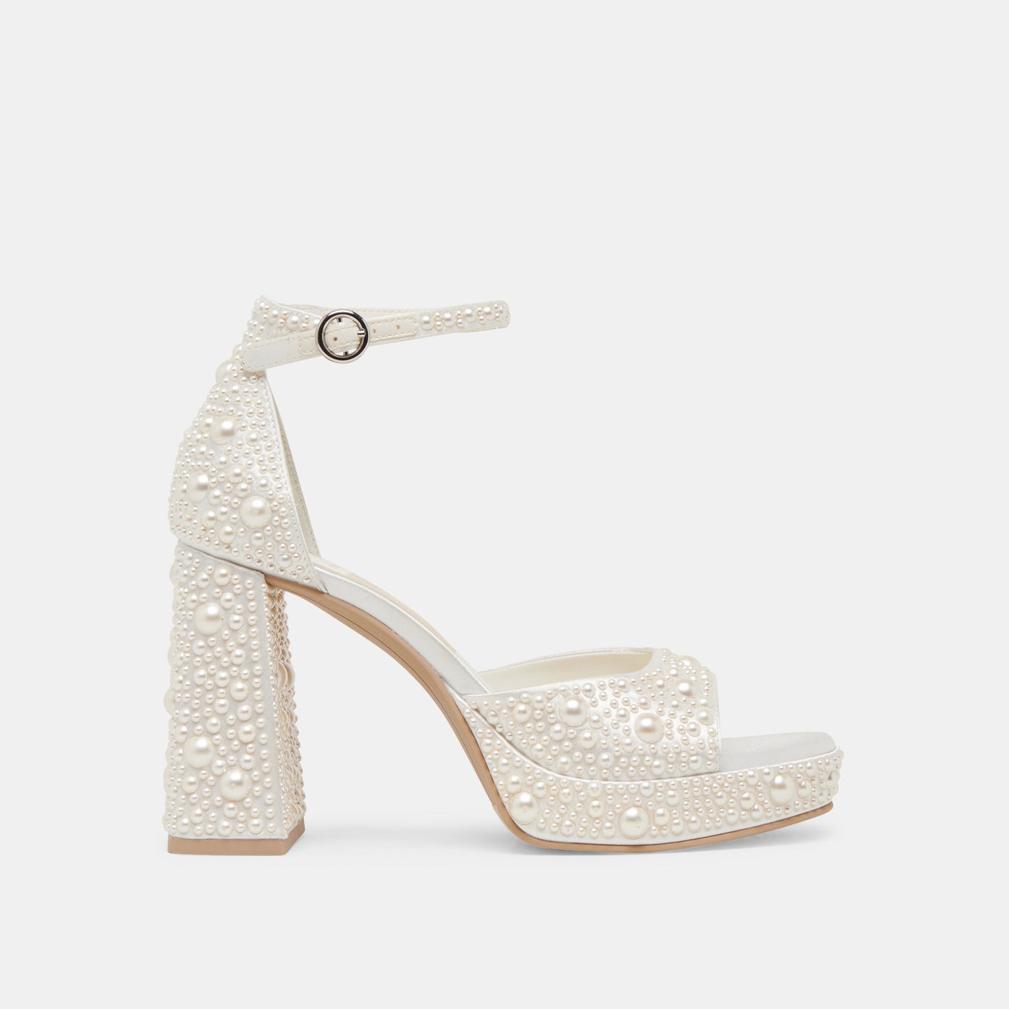 PANDRO PEARL HEELS TRUE WHITE SATIN
 – Dolce Vita