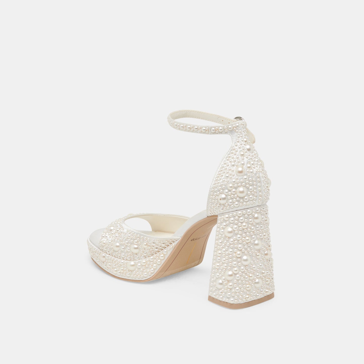 PANDRO PEARL HEELS TRUE WHITE SATIN
 – Dolce Vita