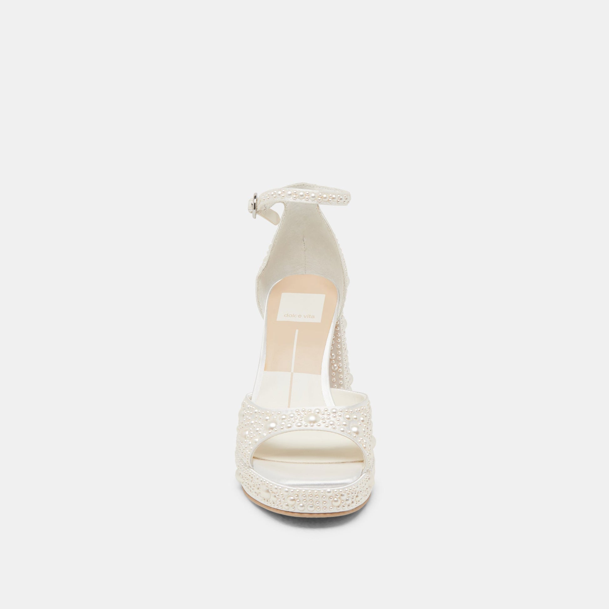 PANDRO PEARL HEELS TRUE WHITE SATIN
 – Dolce Vita