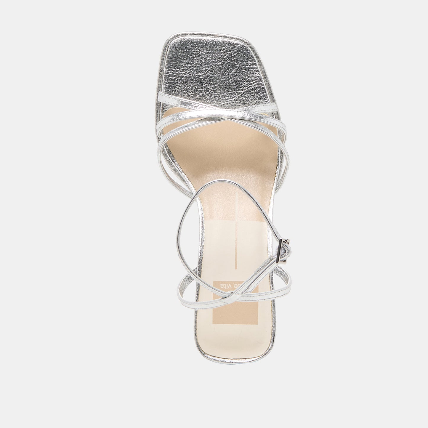 Manji Silver Metallic Leather Heels