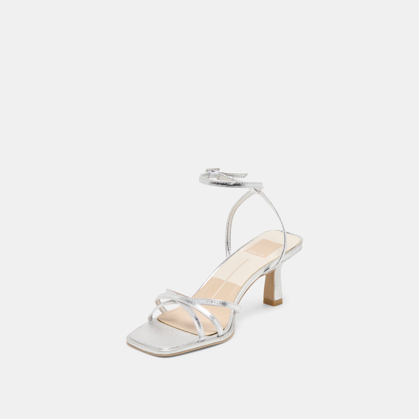 Manji Silver Metallic Leather Heels