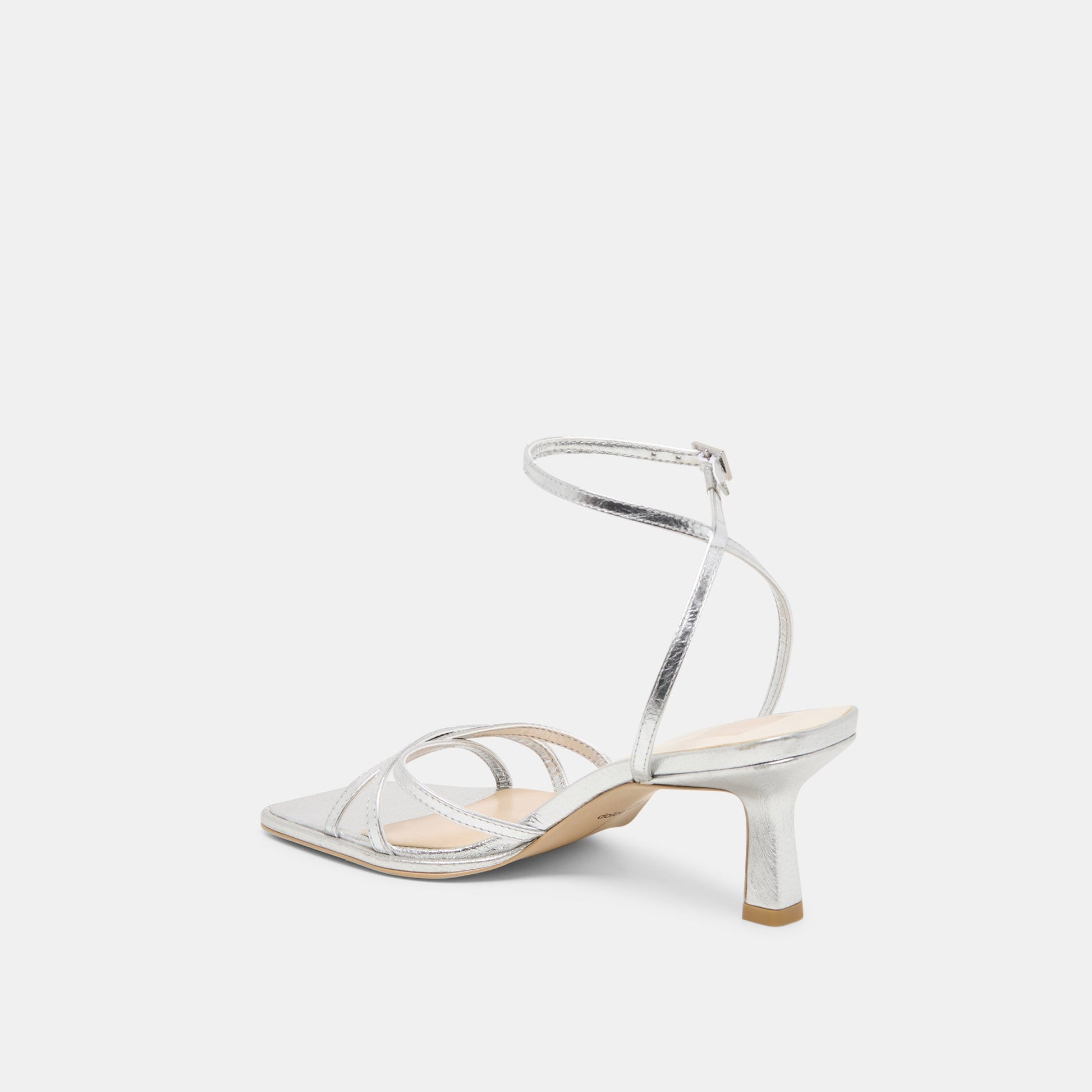 Manji Silver Metallic Leather Heels