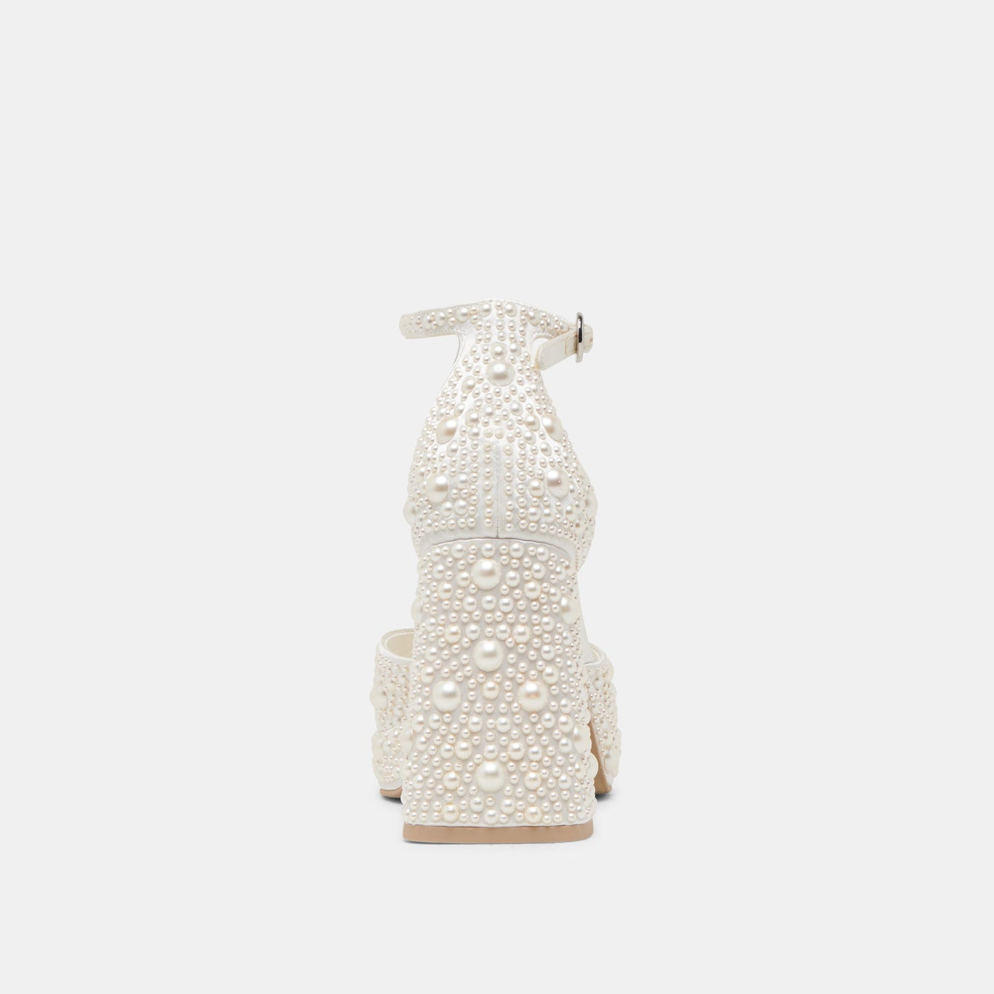 PANDRO PEARL WIDE HEELS TRUE WHITE SATIN
 – Dolce Vita