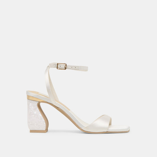 Tilda True White Satin Heels
