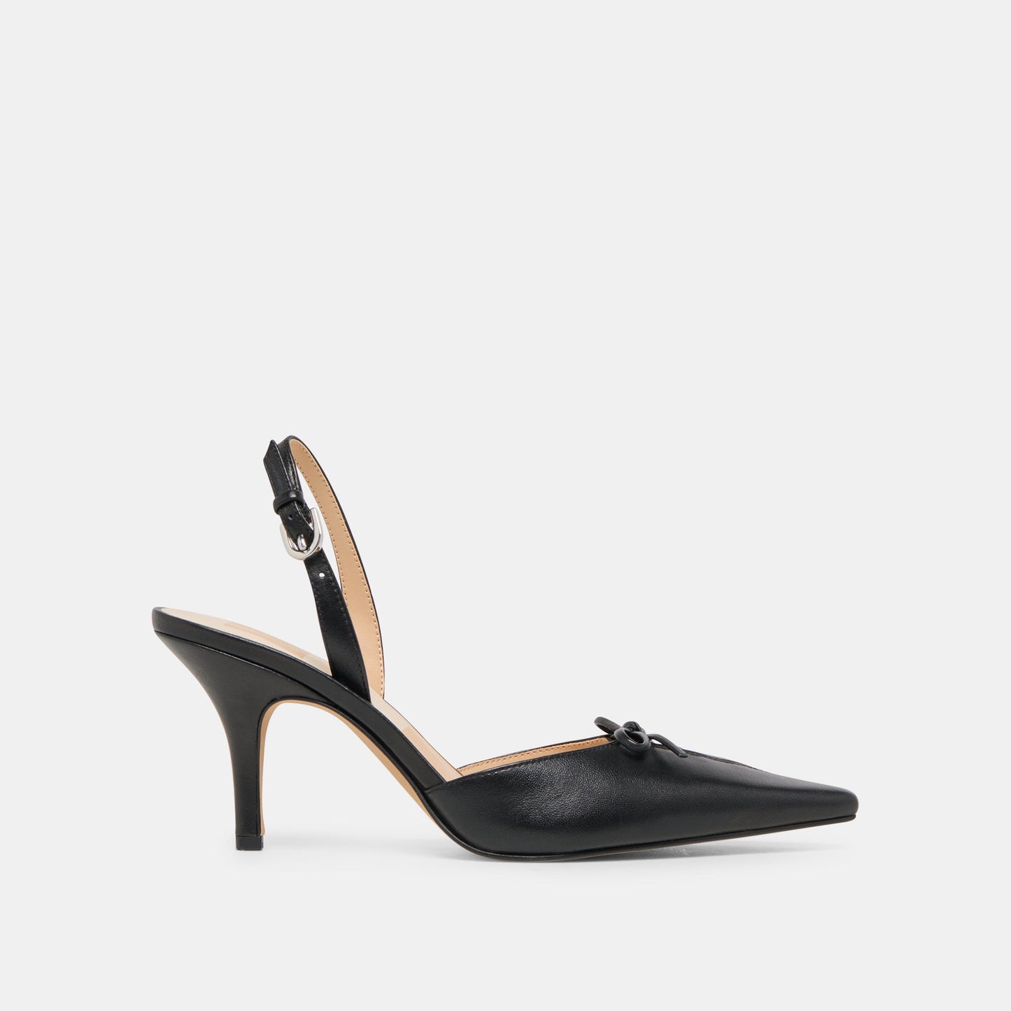 Hamya Black Leather Heels