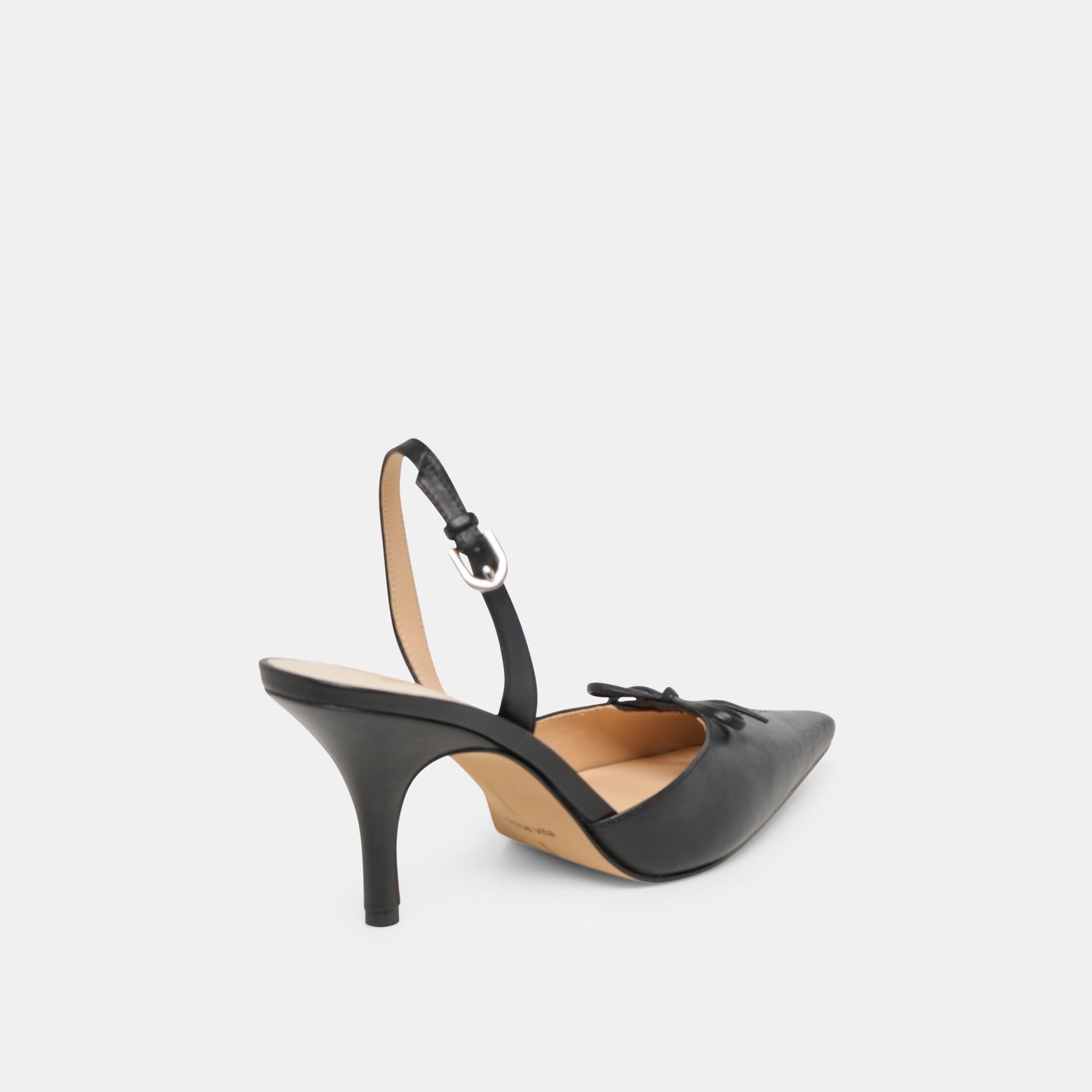 Hamya Black Leather Heels