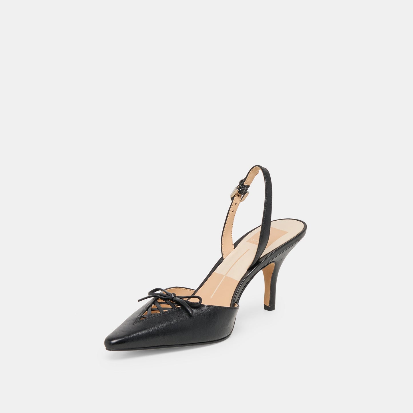 Hamya Black Leather Heels