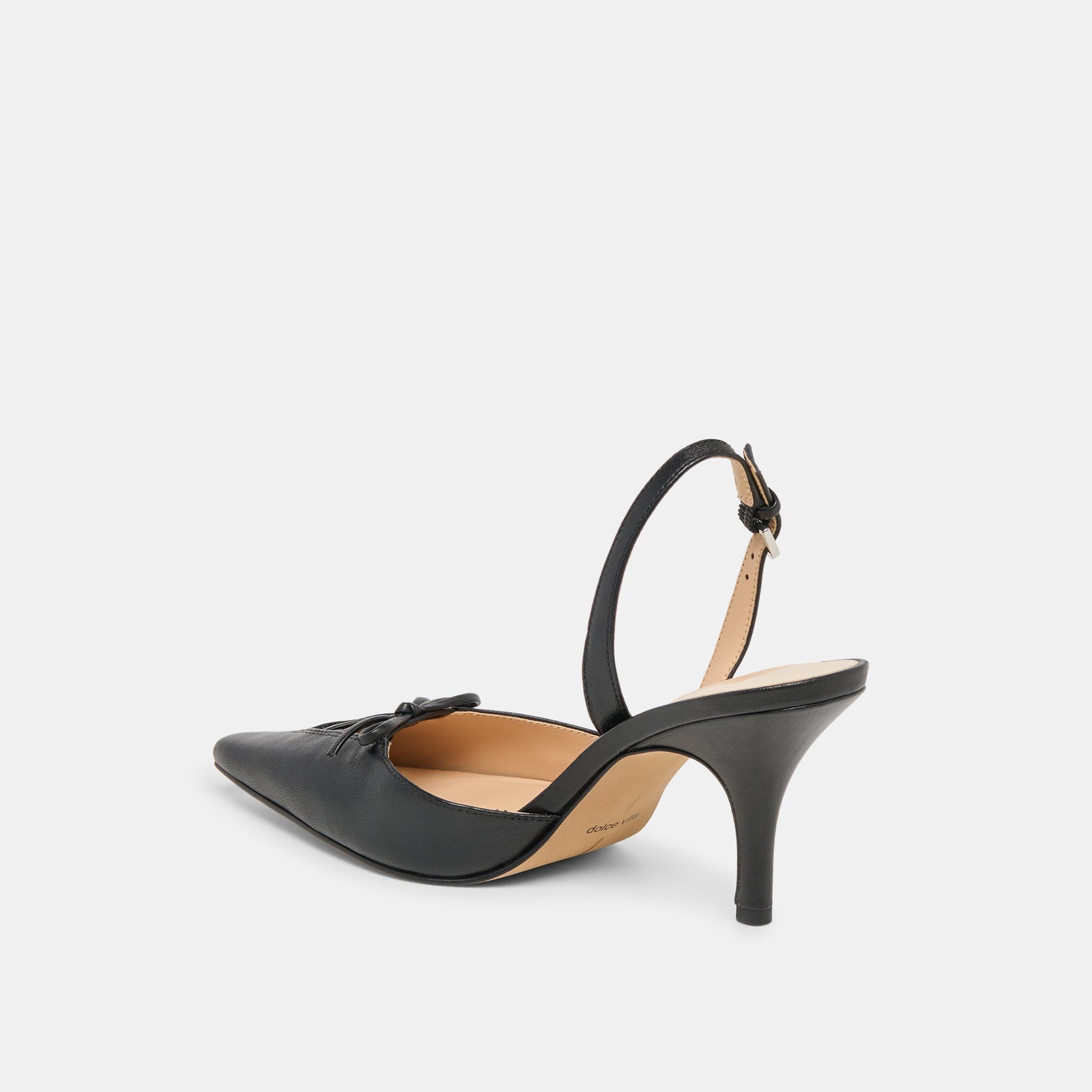 Hamya Black Leather Heels
