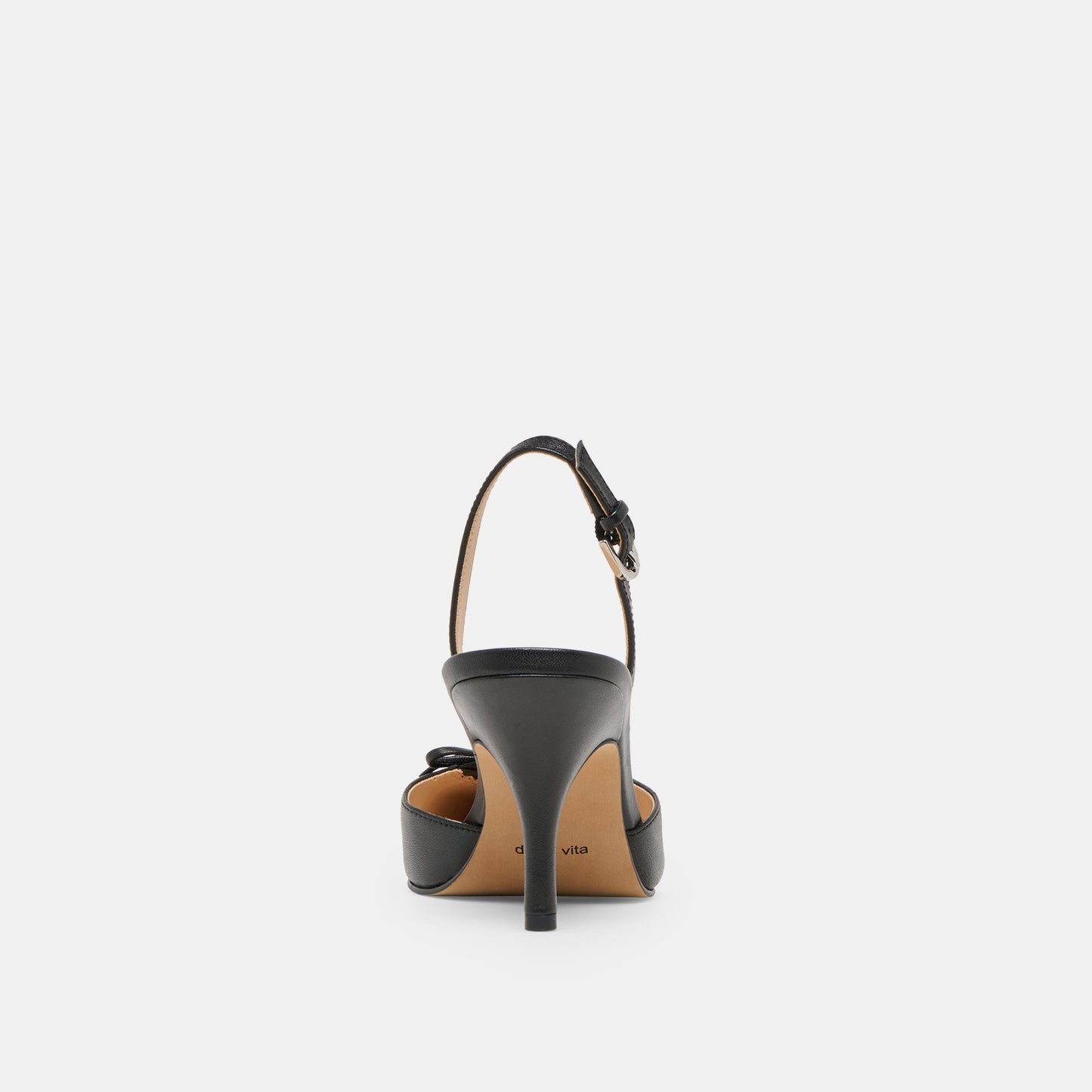 Hamya Black Leather Heels