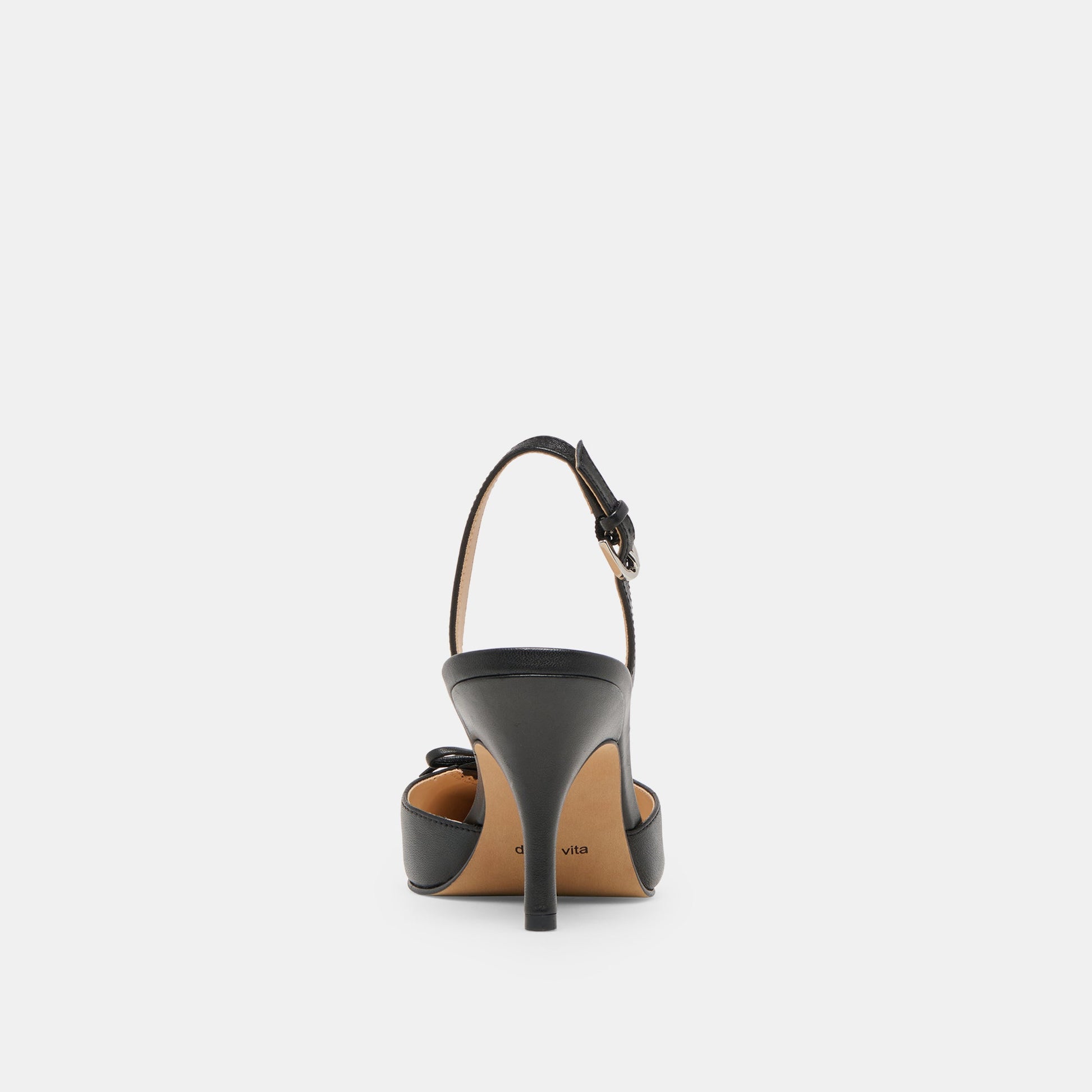 Hamya Black Leather Heels
