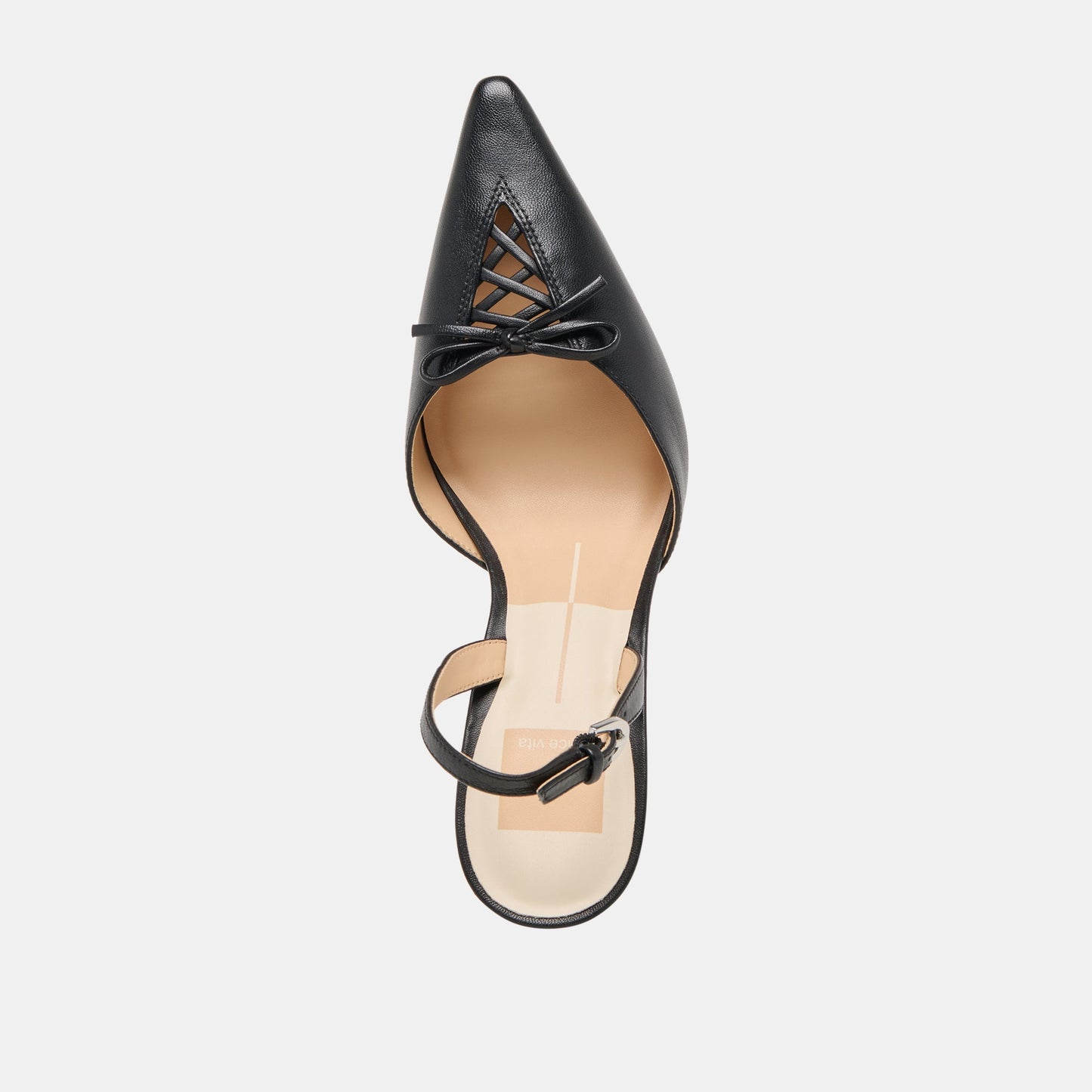 Hamya Black Leather Heels