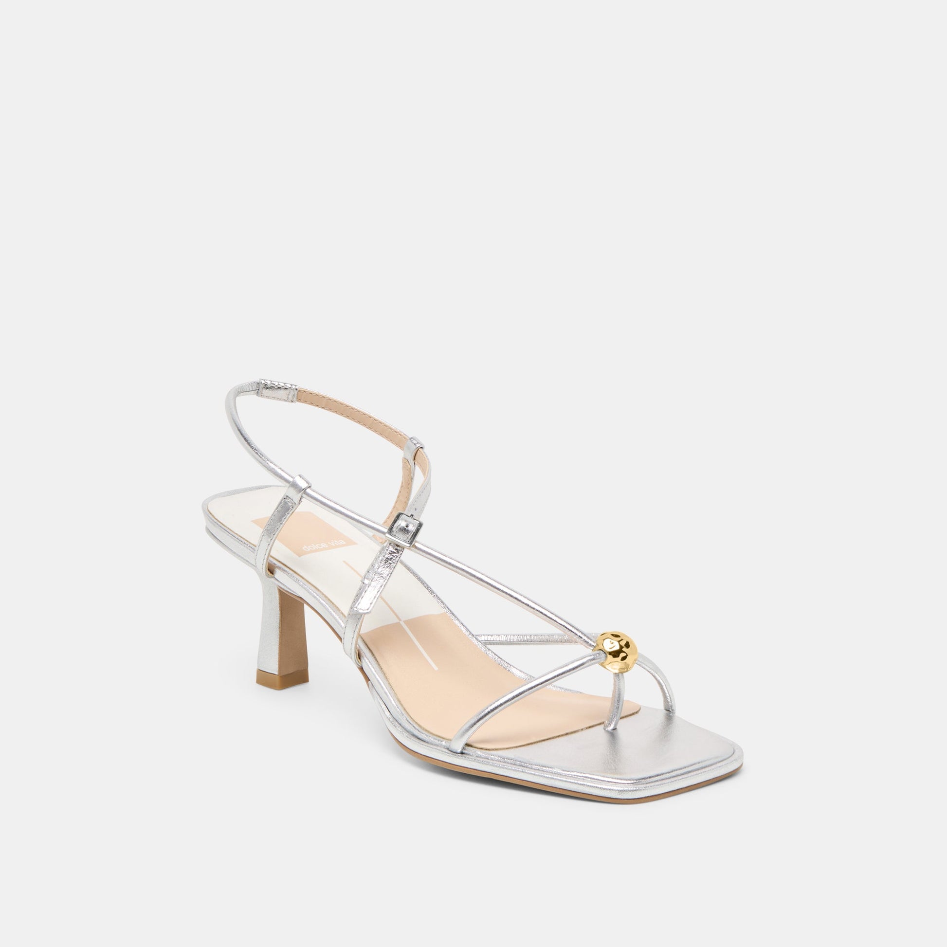 Mylee Silver Distressed Leather Heels