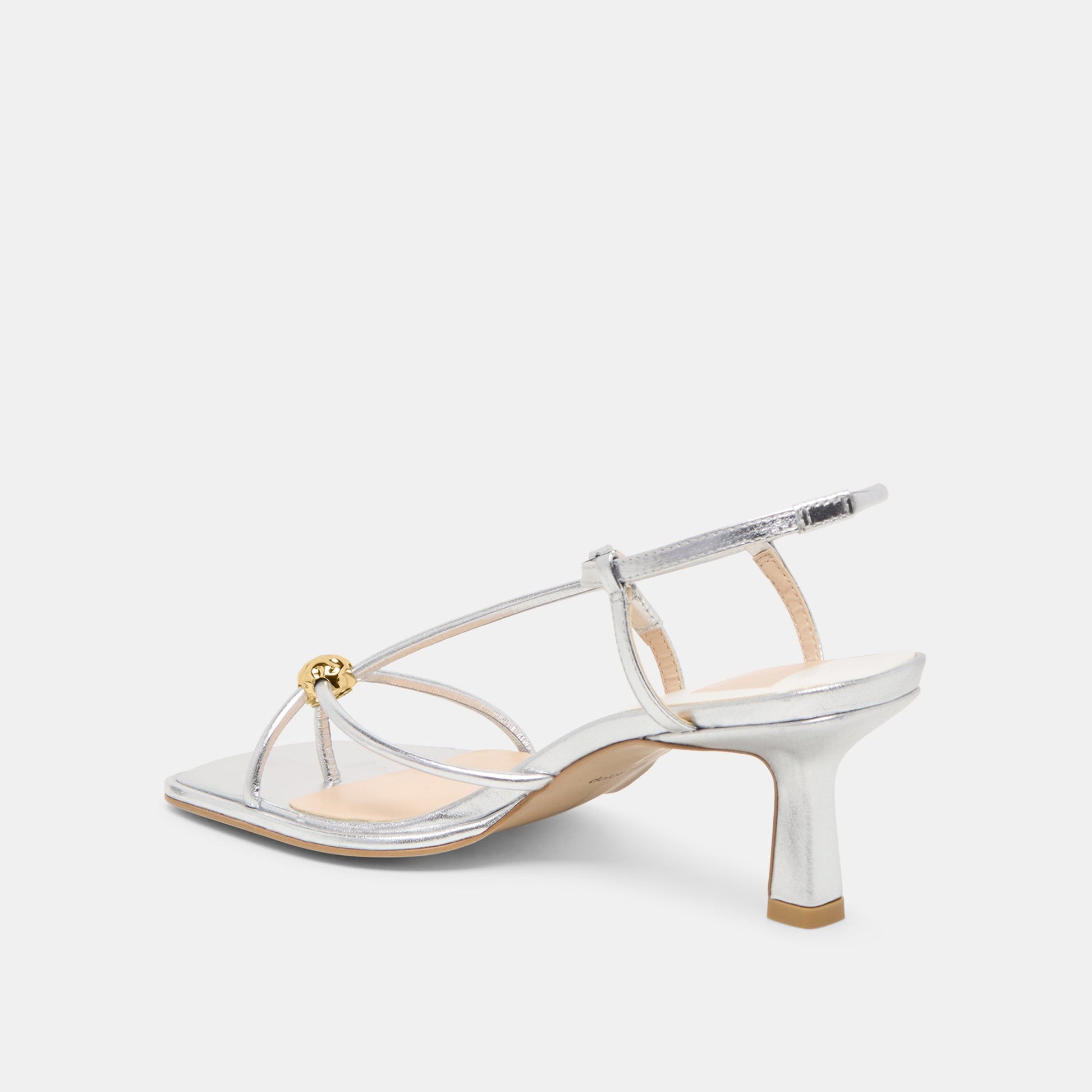 Mylee Silver Distressed Leather Heels