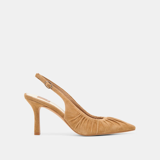 Keira Lt Brown Suede Heels