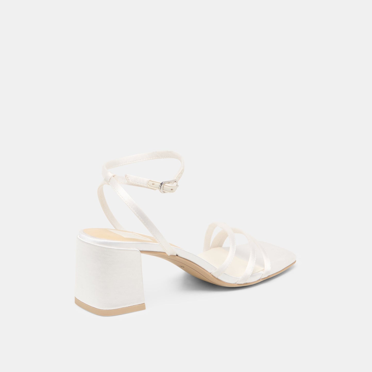 Ysabel True White Satin Heels