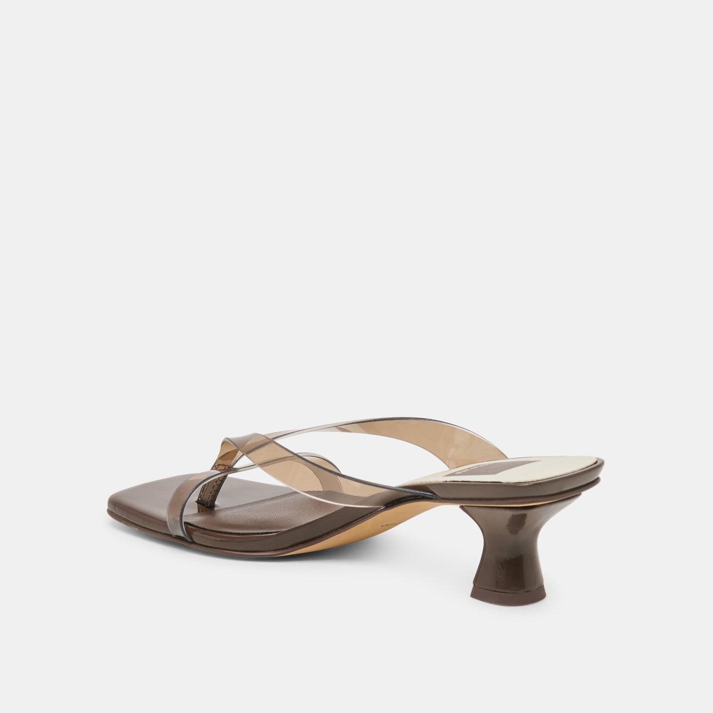 Brevel Vinyl Wide Dk Brown Jelly Heels