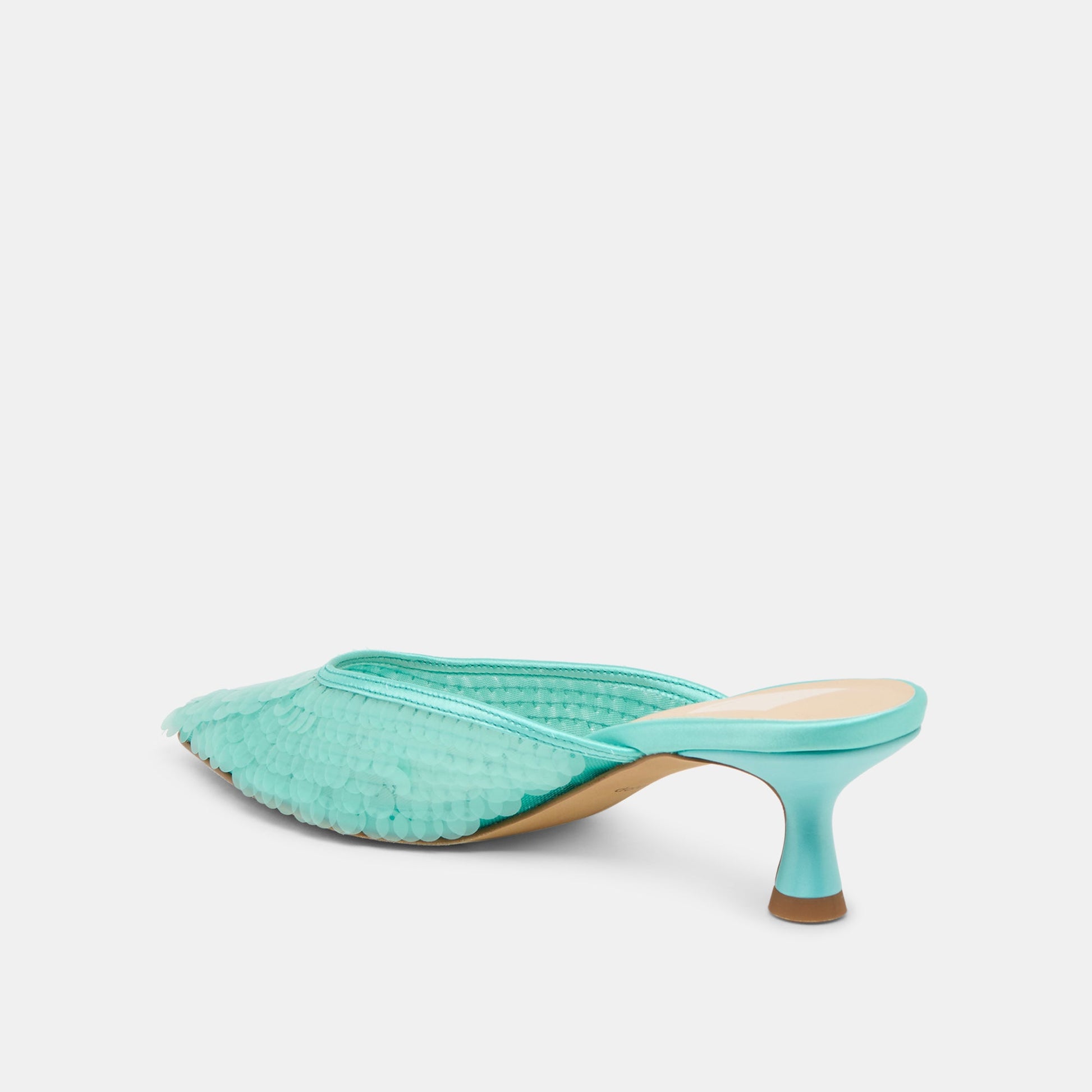 Cleo Sequin Aqua Sequin Heels