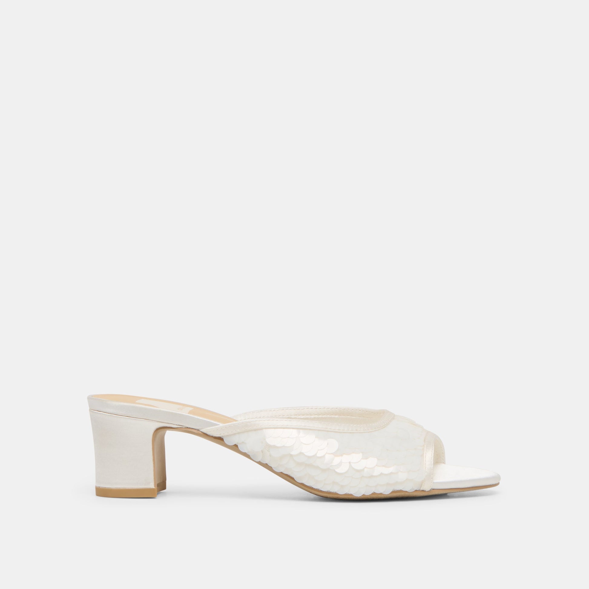 Inga Off White Satin Heels