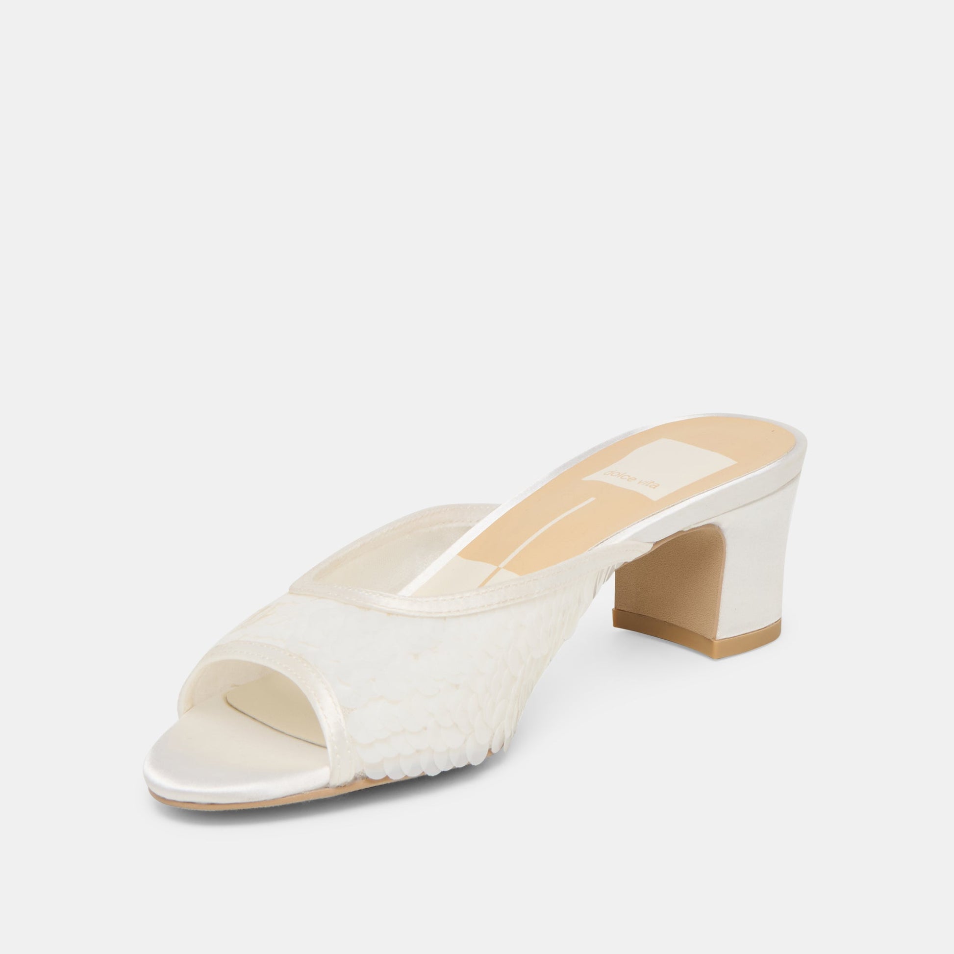Inga Off White Satin Heels