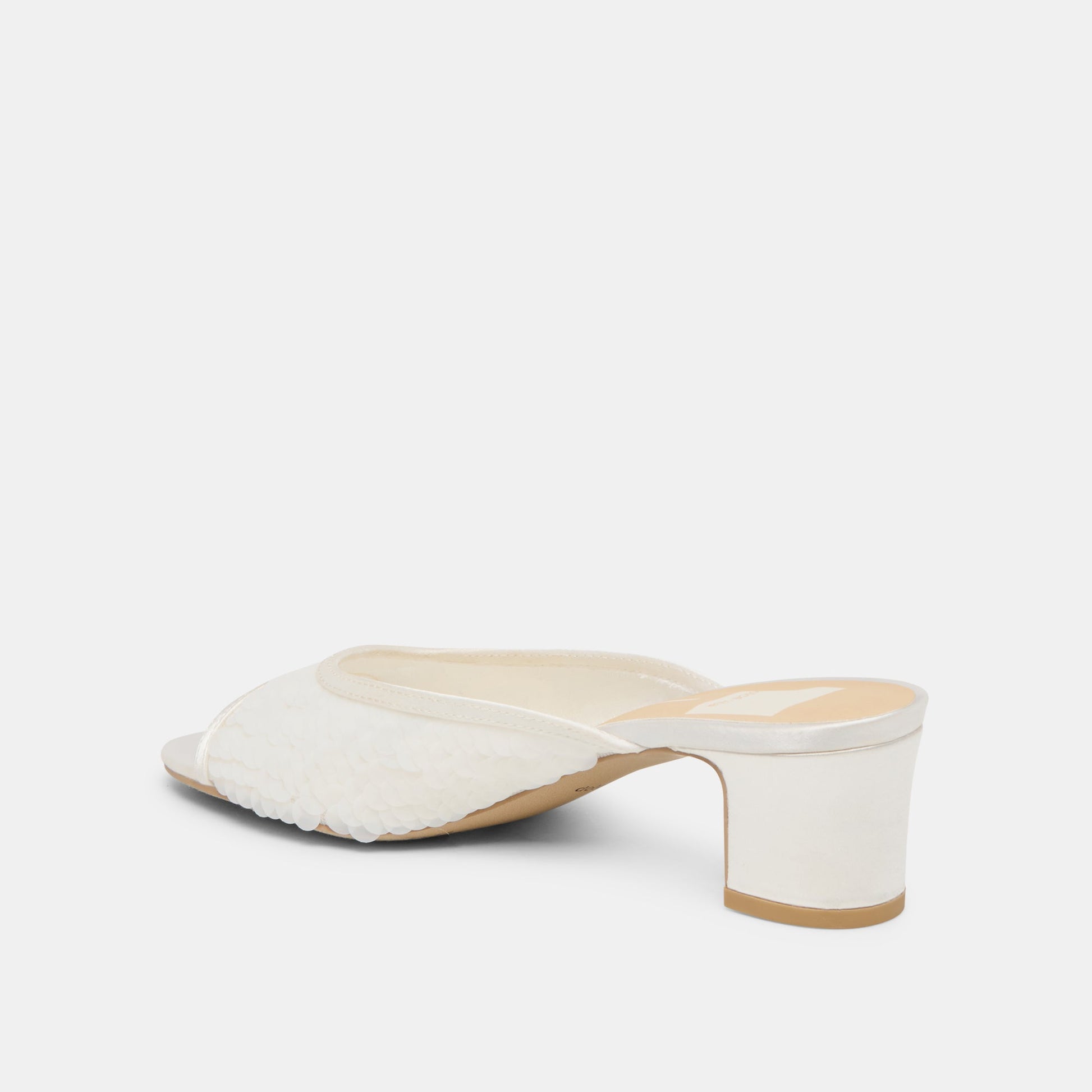 Inga Off White Satin Heels
