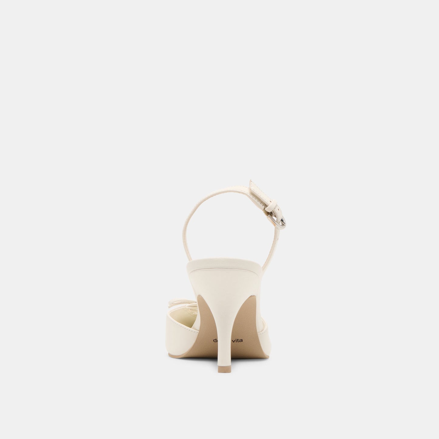 Hamya White Leather Heels