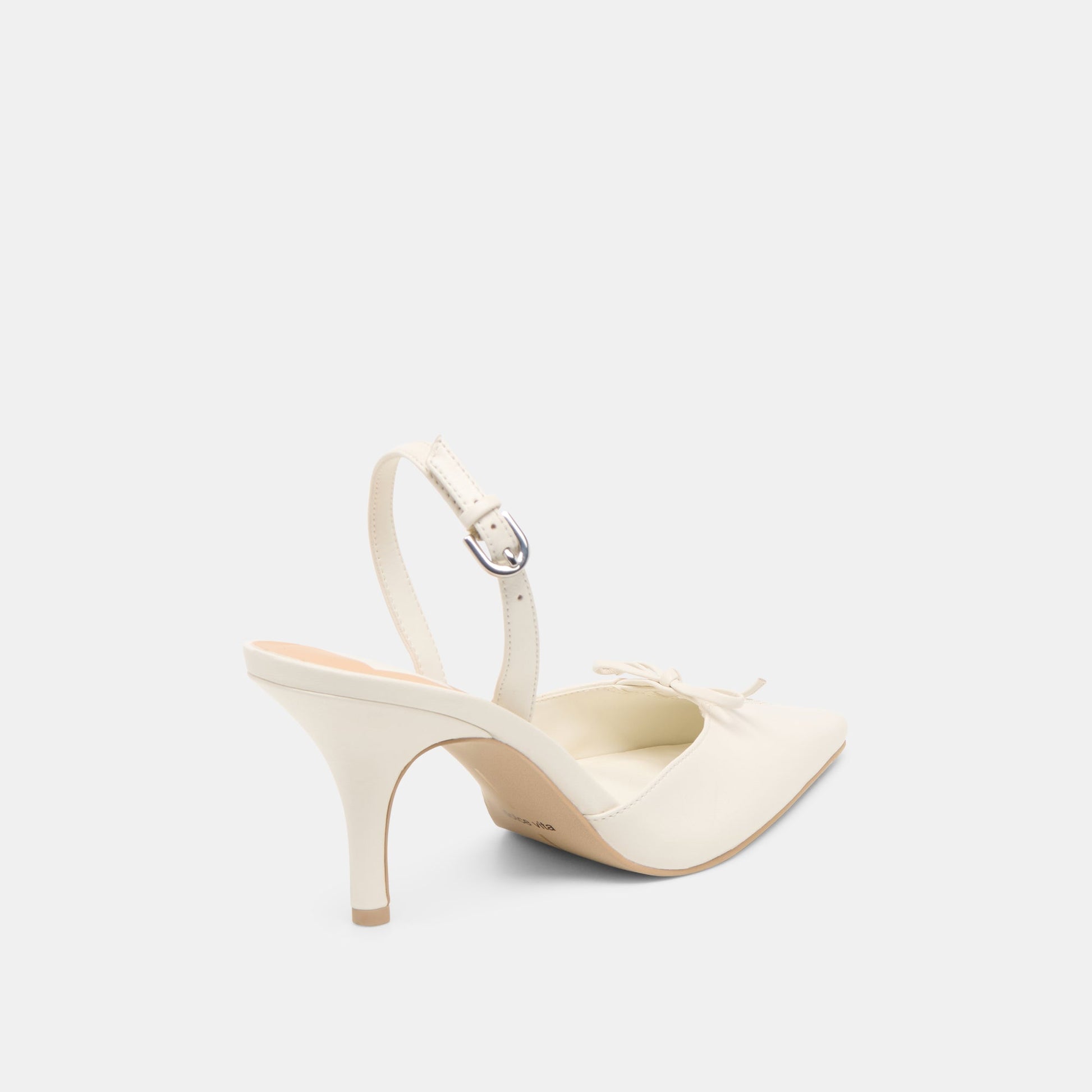 Hamya White Leather Heels