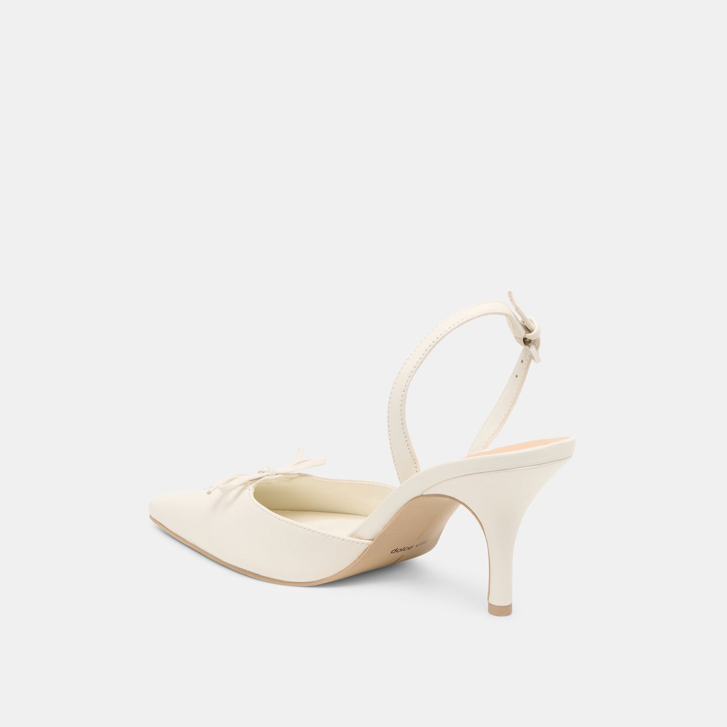 Hamya White Leather Heels