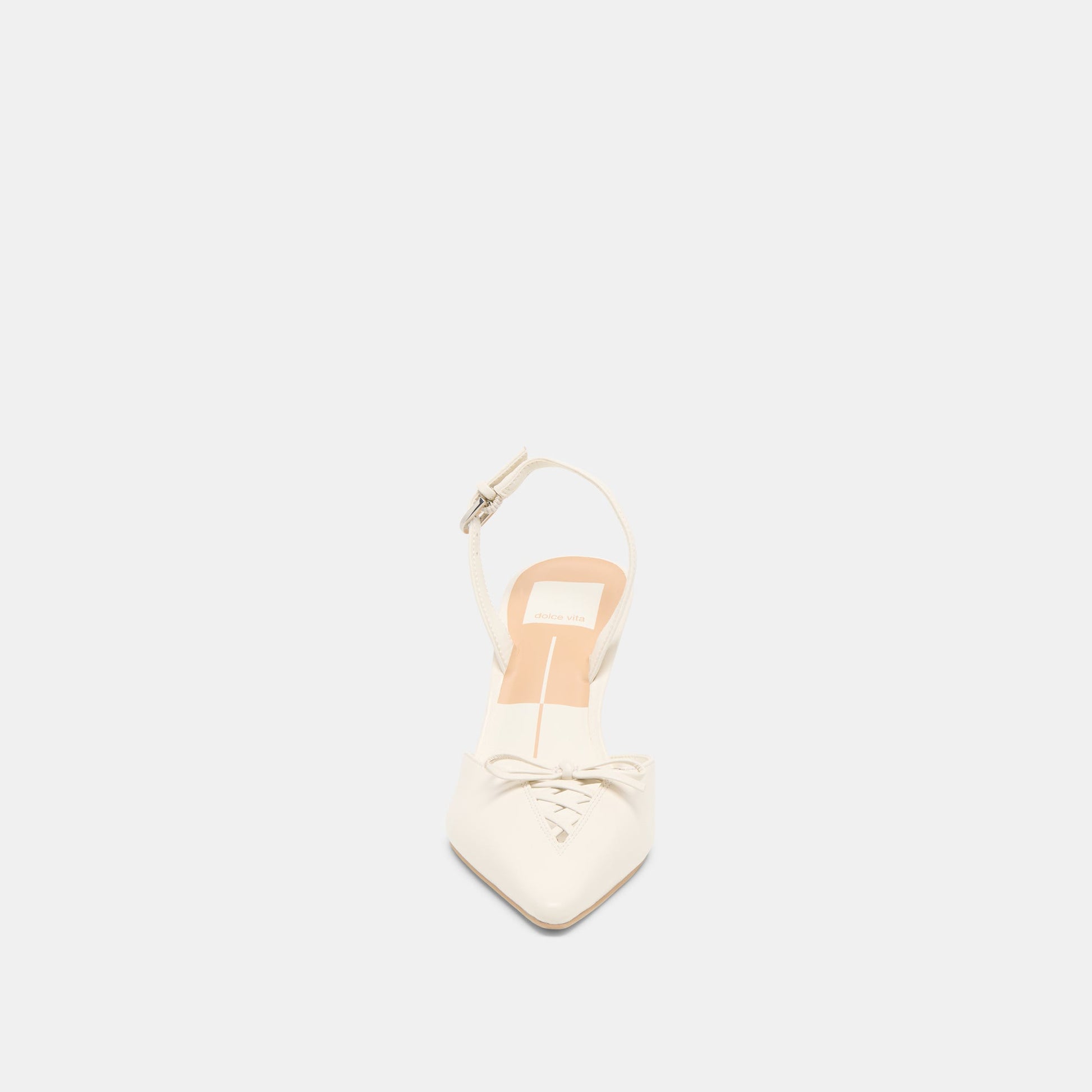 Hamya White Leather Heels