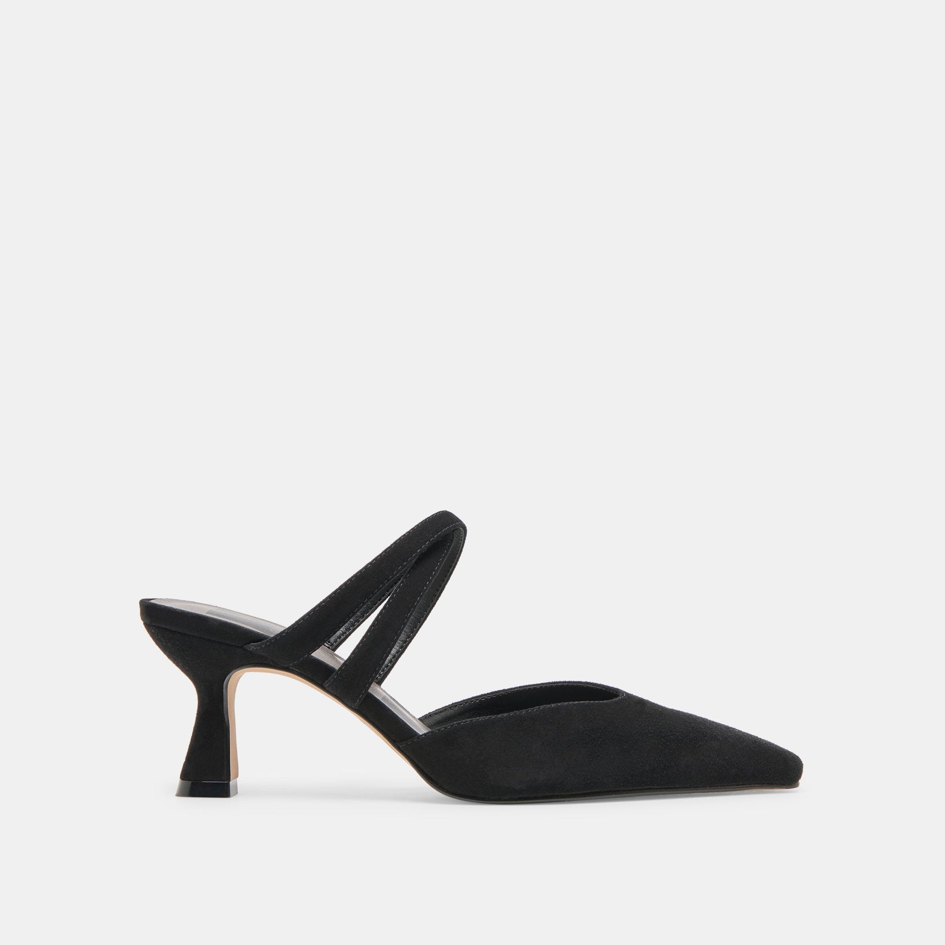 Linore Onyx Suede Heels