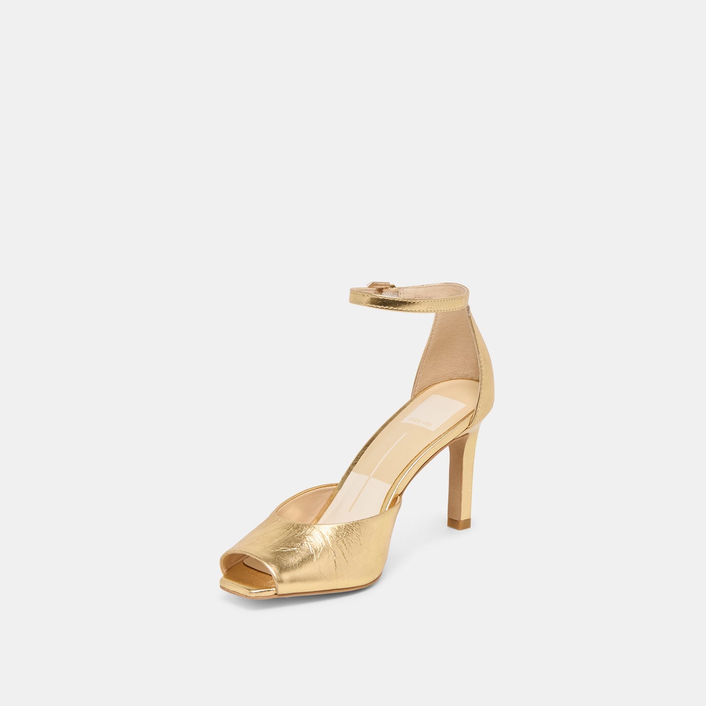 Serlo Gold Crinkle Patent Heels