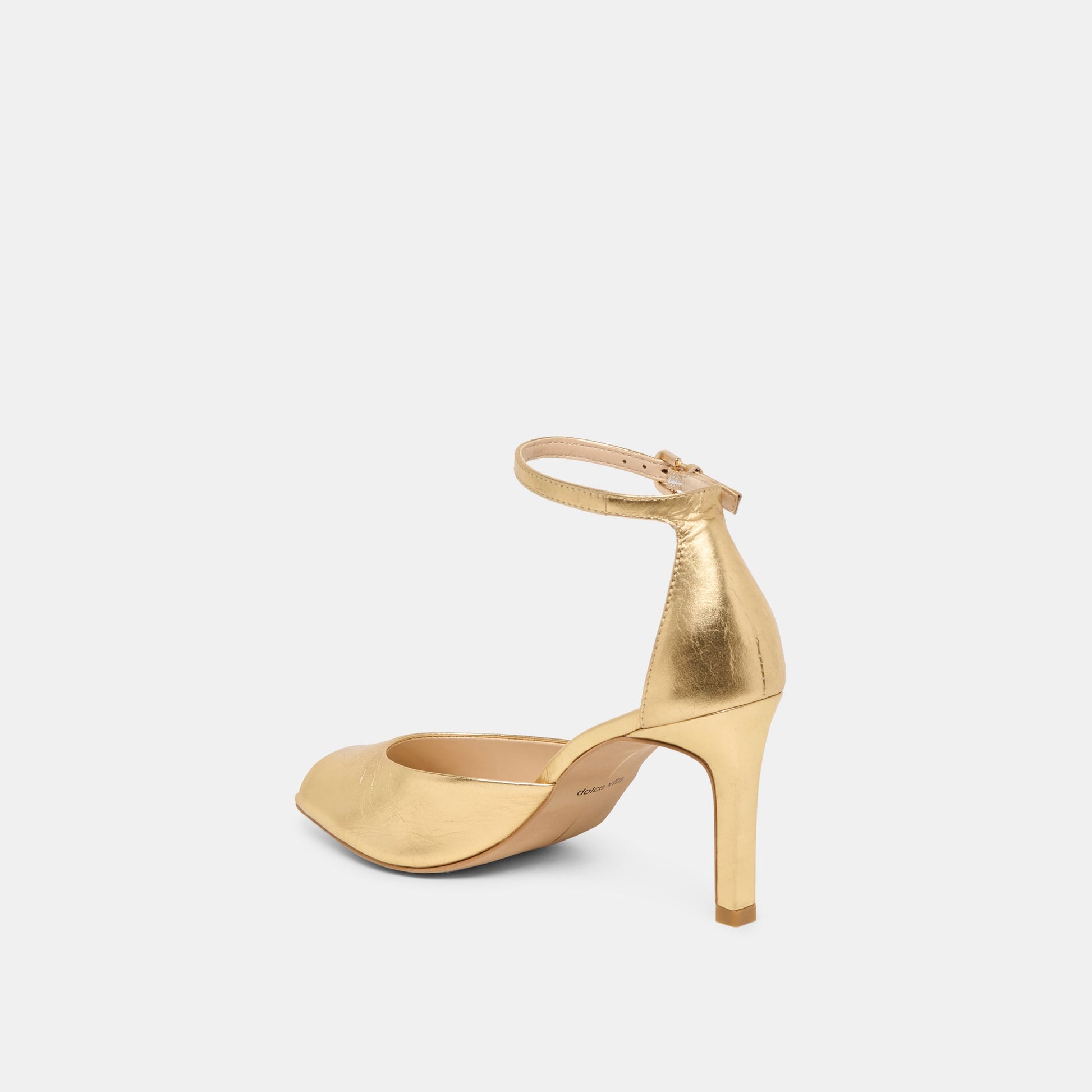 Serlo Gold Crinkle Patent Heels