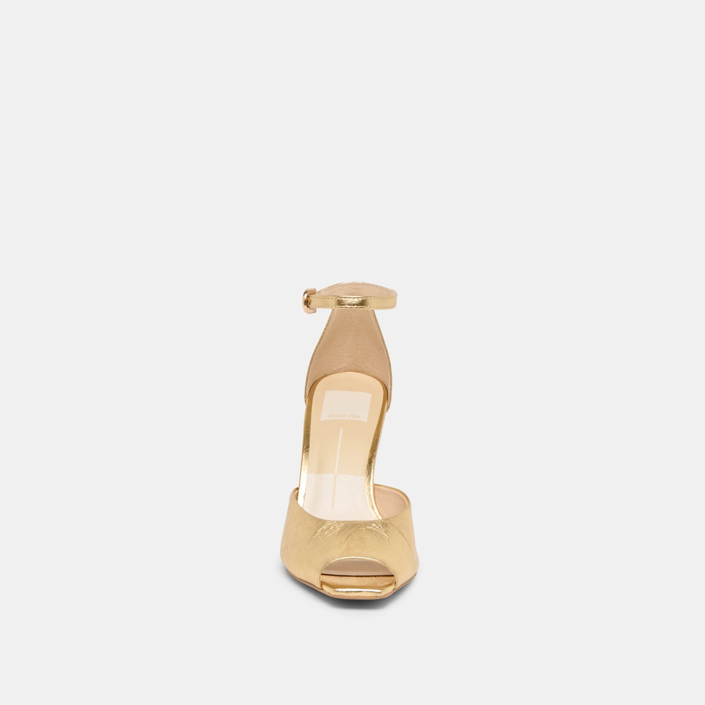 Serlo Gold Crinkle Patent Heels