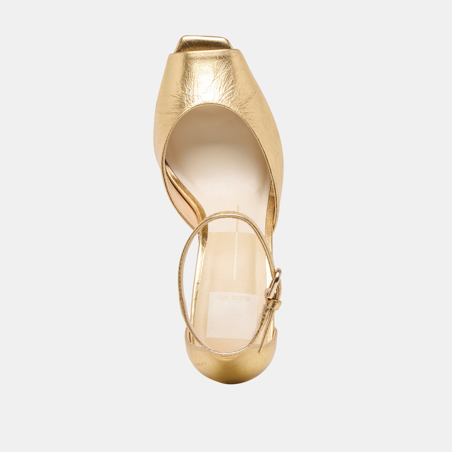 Serlo Gold Crinkle Patent Heels