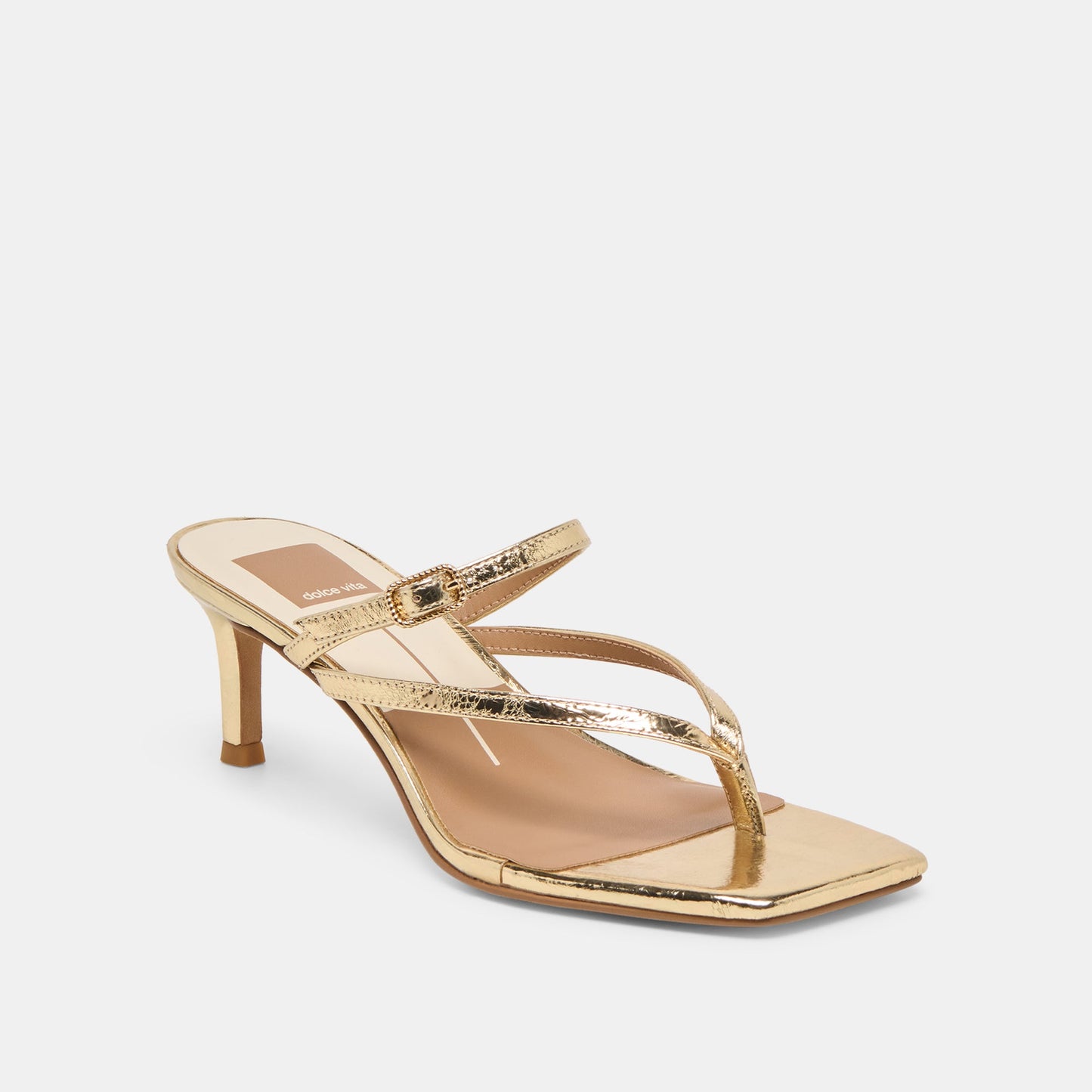 Biaga Gold Distressed Leather Heels