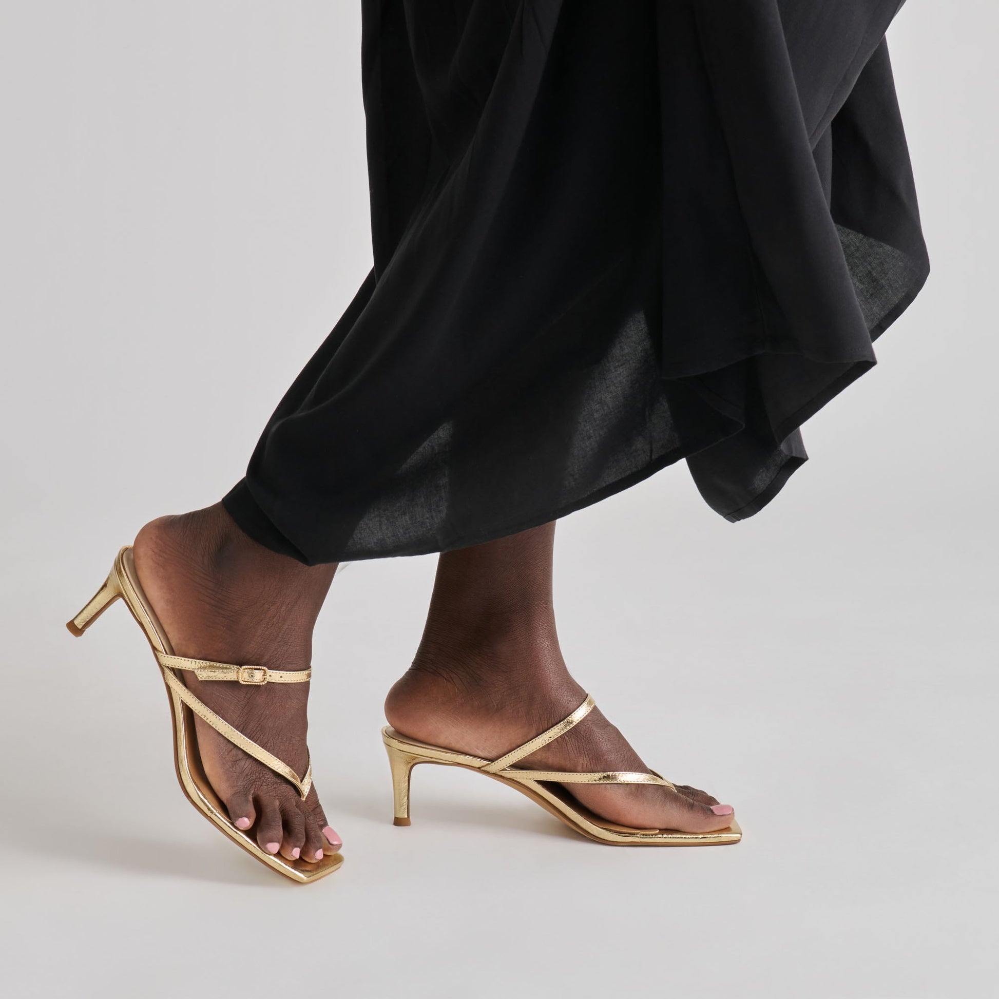Biaga Gold Distressed Leather Heels