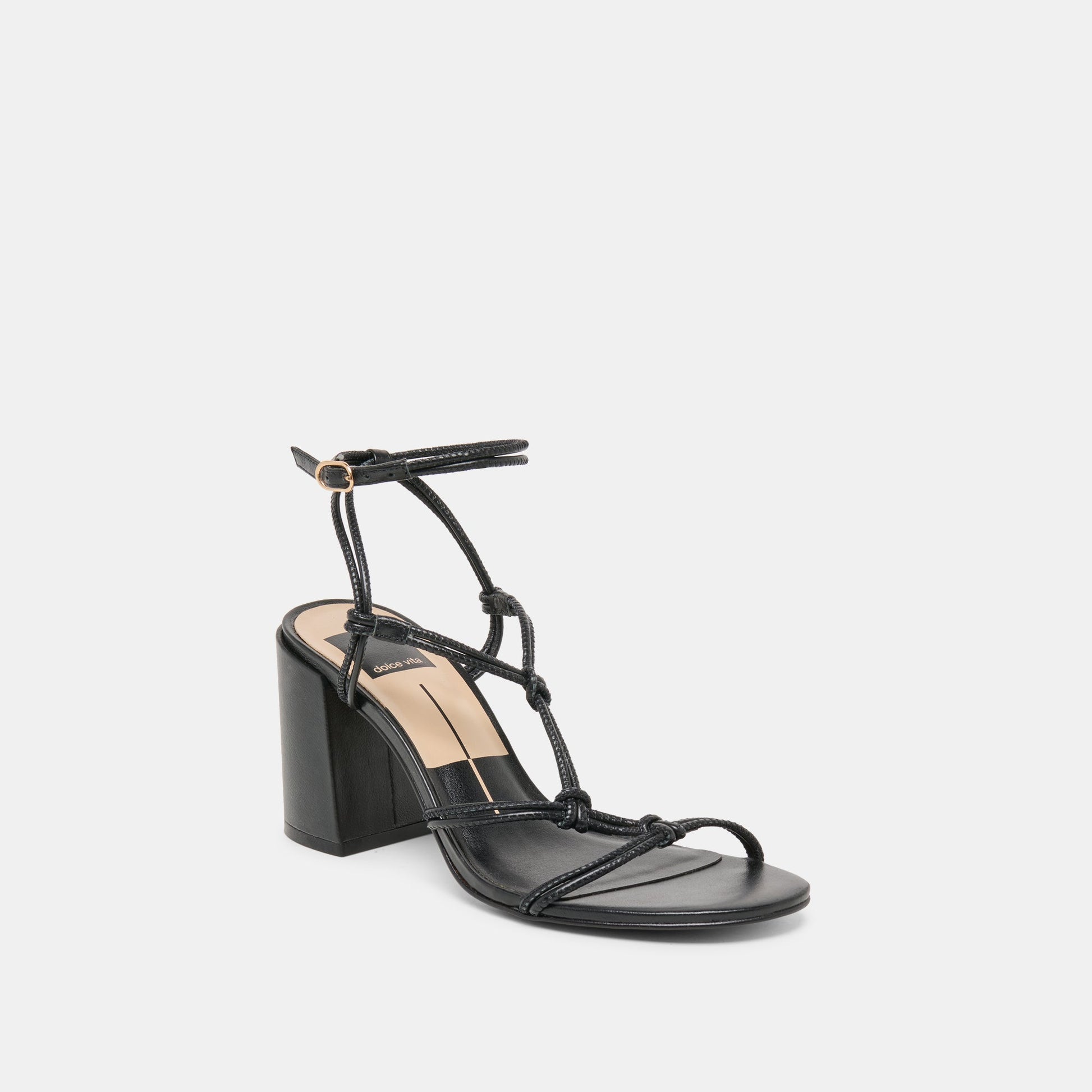 Fizzy Black Leather Heels