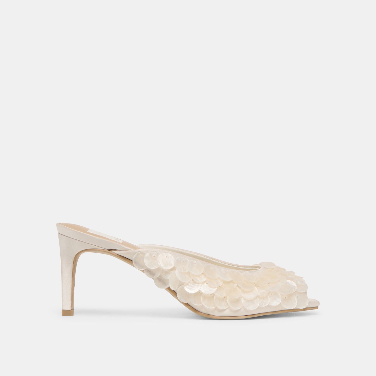Samary Confetti Off White Satin Heels