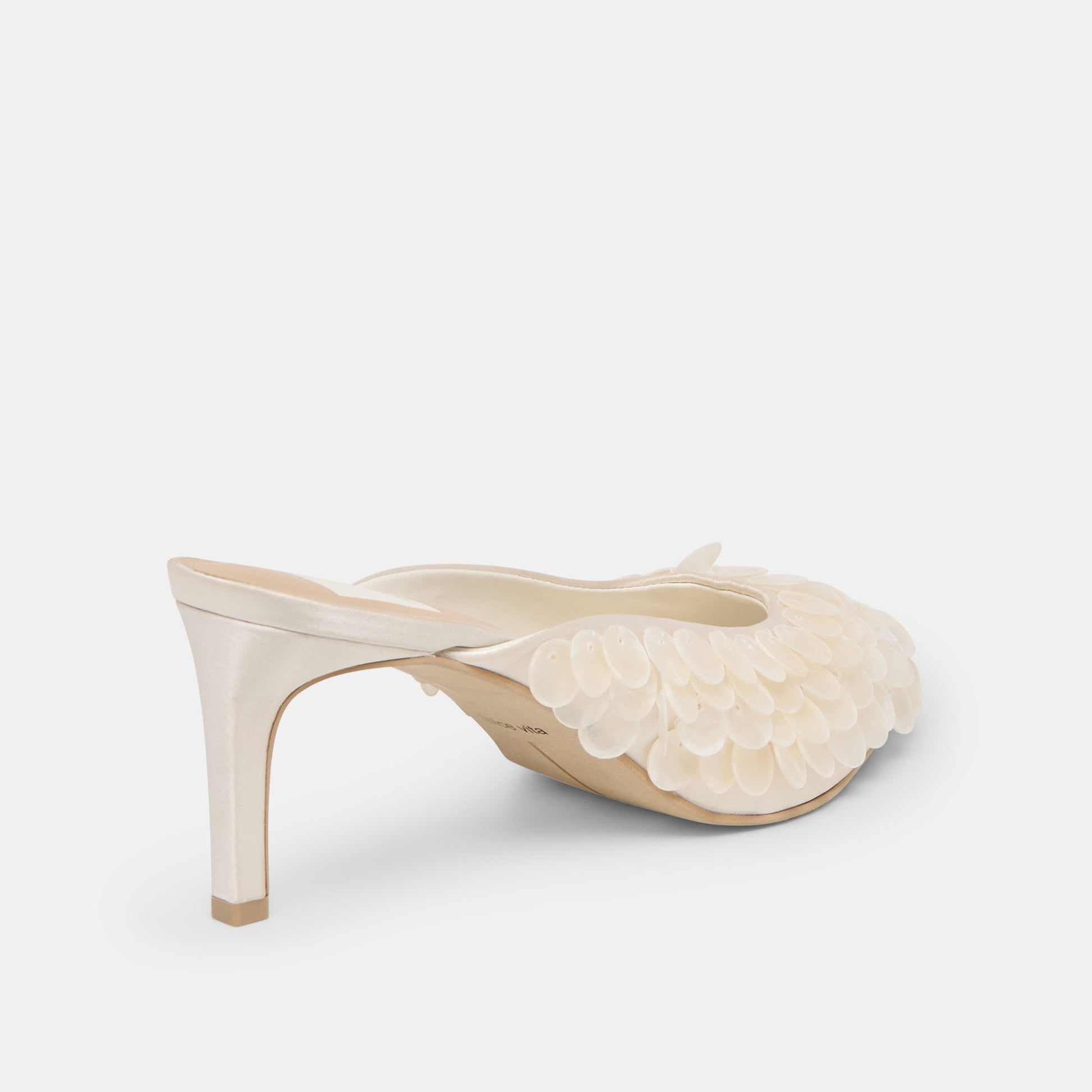 Samary Confetti Off White Satin Heels