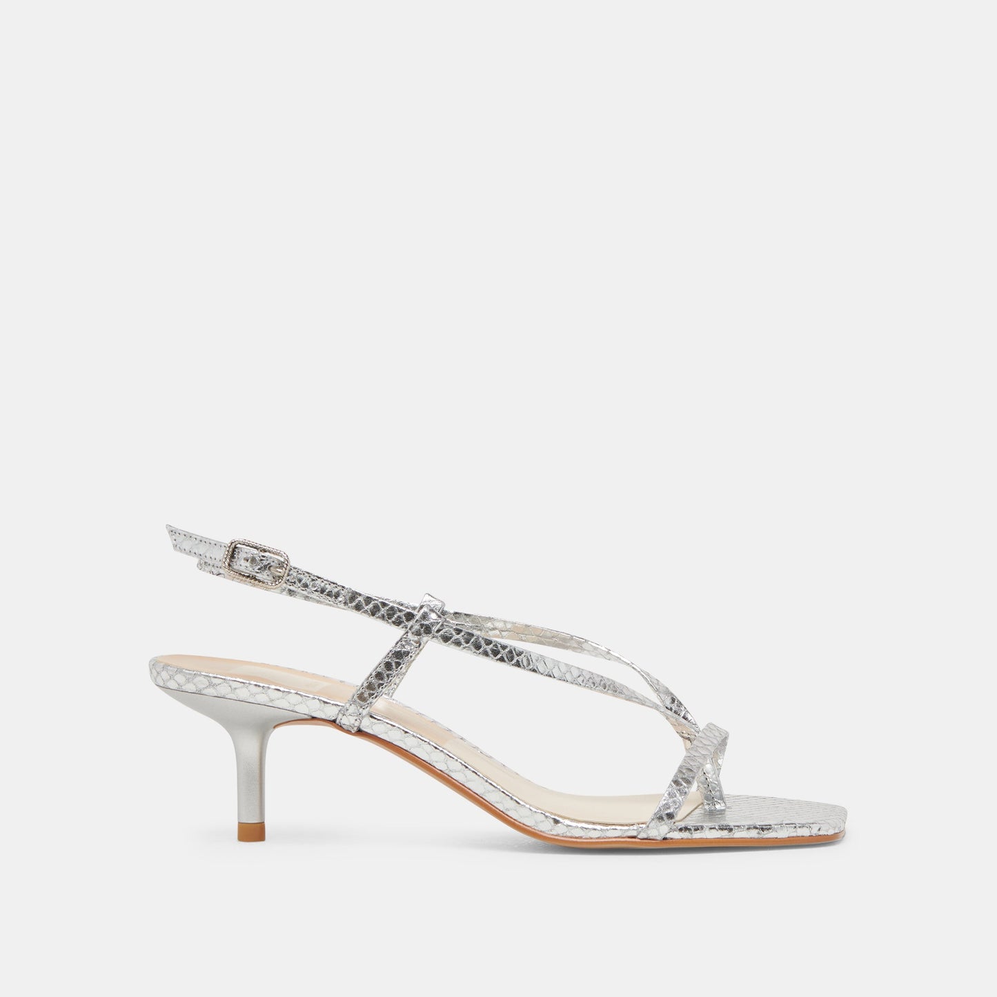 LAURY HEELS SILVER EMBOSSED LEATHER
 – Dolce Vita